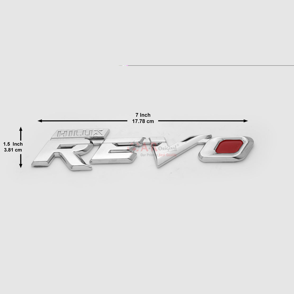 Revo Emblem 1.5x7inch-3.5x18cm Chrome LC Badge
