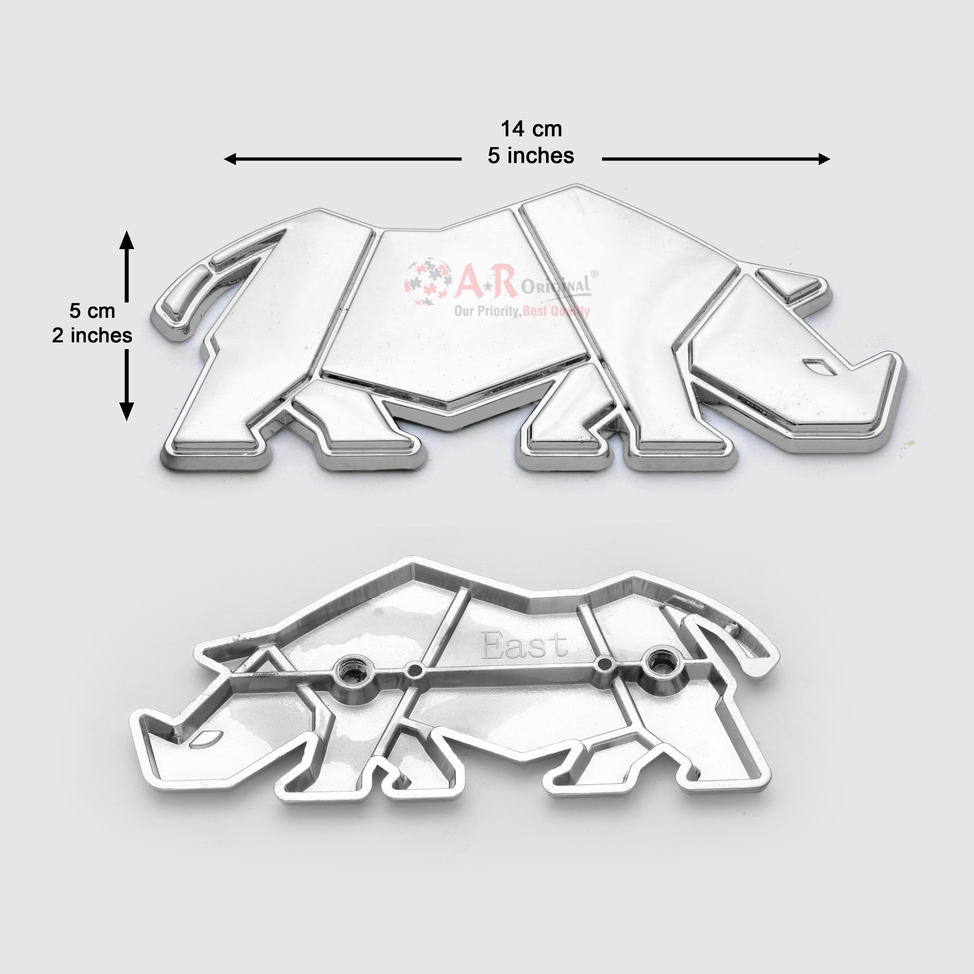 Rhino Logo Suzuki Jimny 2x5inch-5x14cm Chrome IP Badge