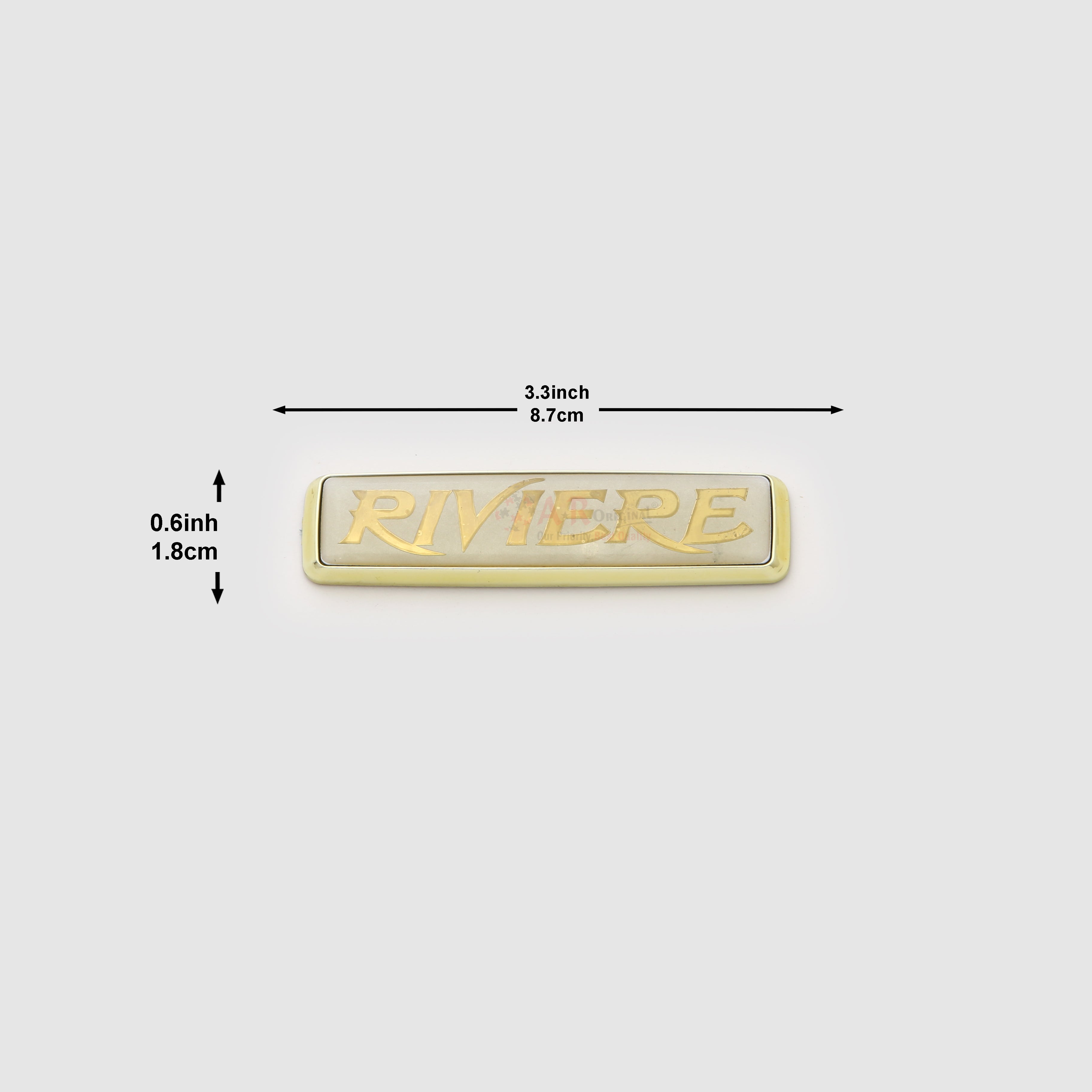 Riviere Emblem 0.5x3inch-1.5x7.5cm Glass Golden IP Badge