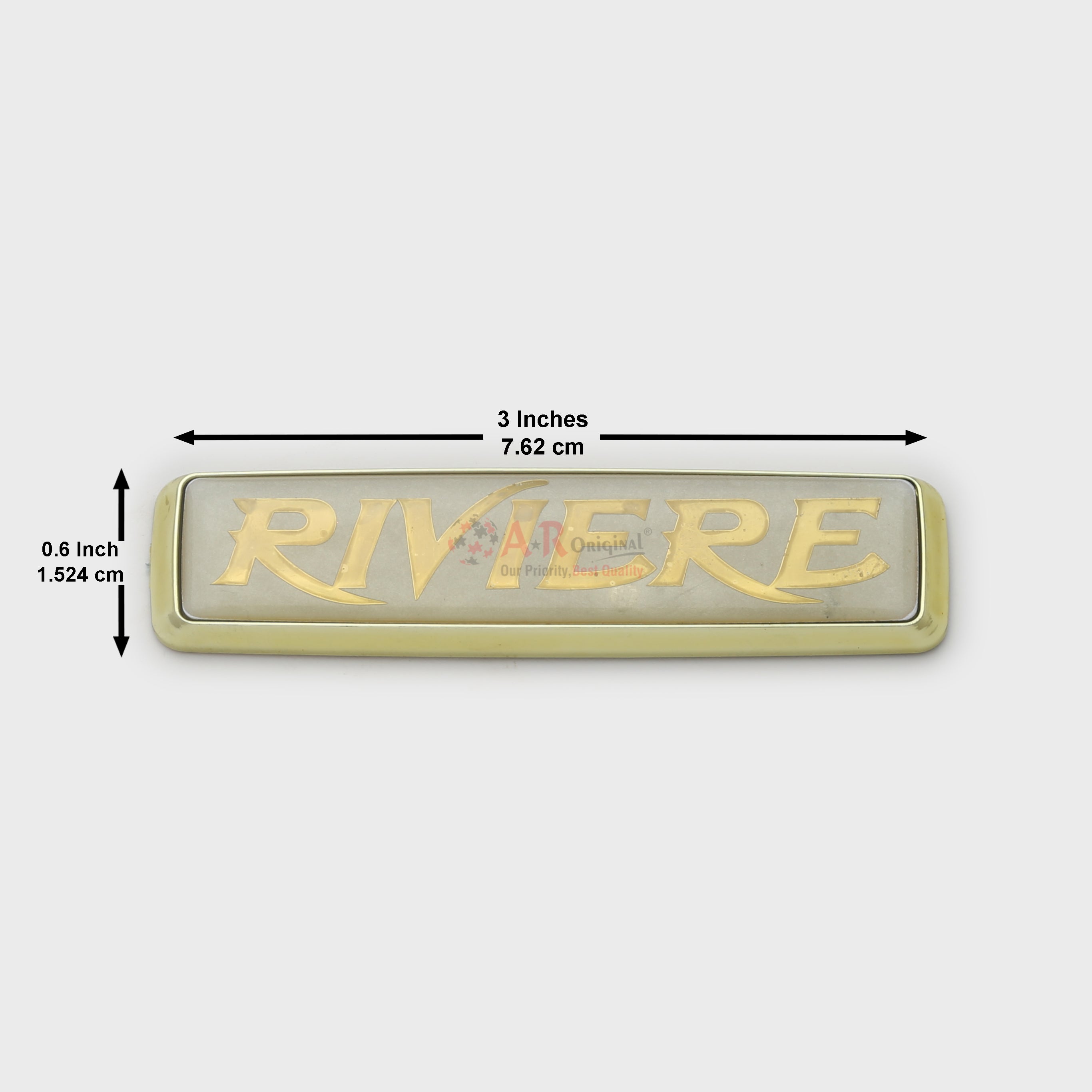 Riviere Emblem 0.5x3inch-1.5x7.5cm Glass Golden IP Badge
