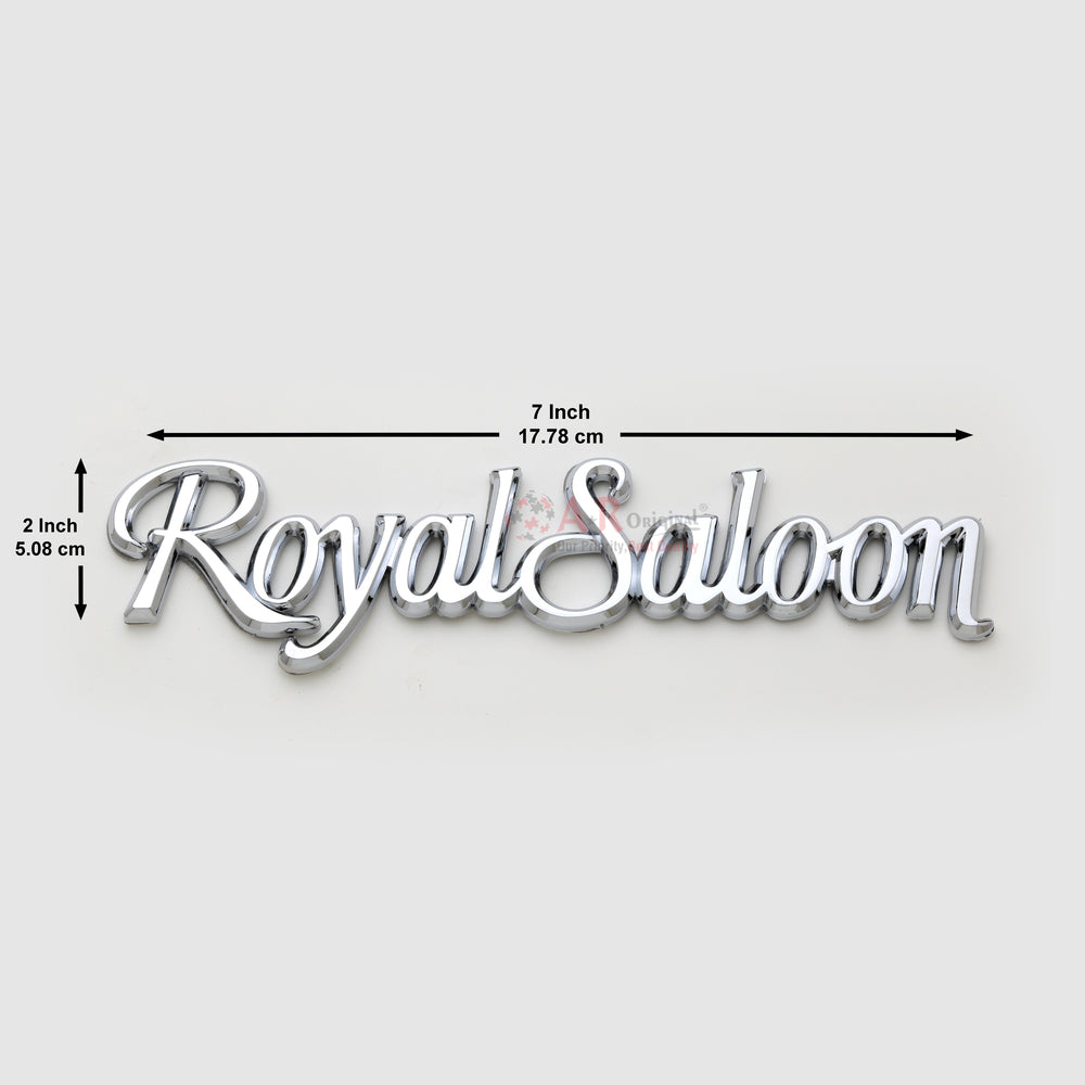 Royal Saloon Emblem Crown 2x7inch-5x17.5cm Chrome IP Badge