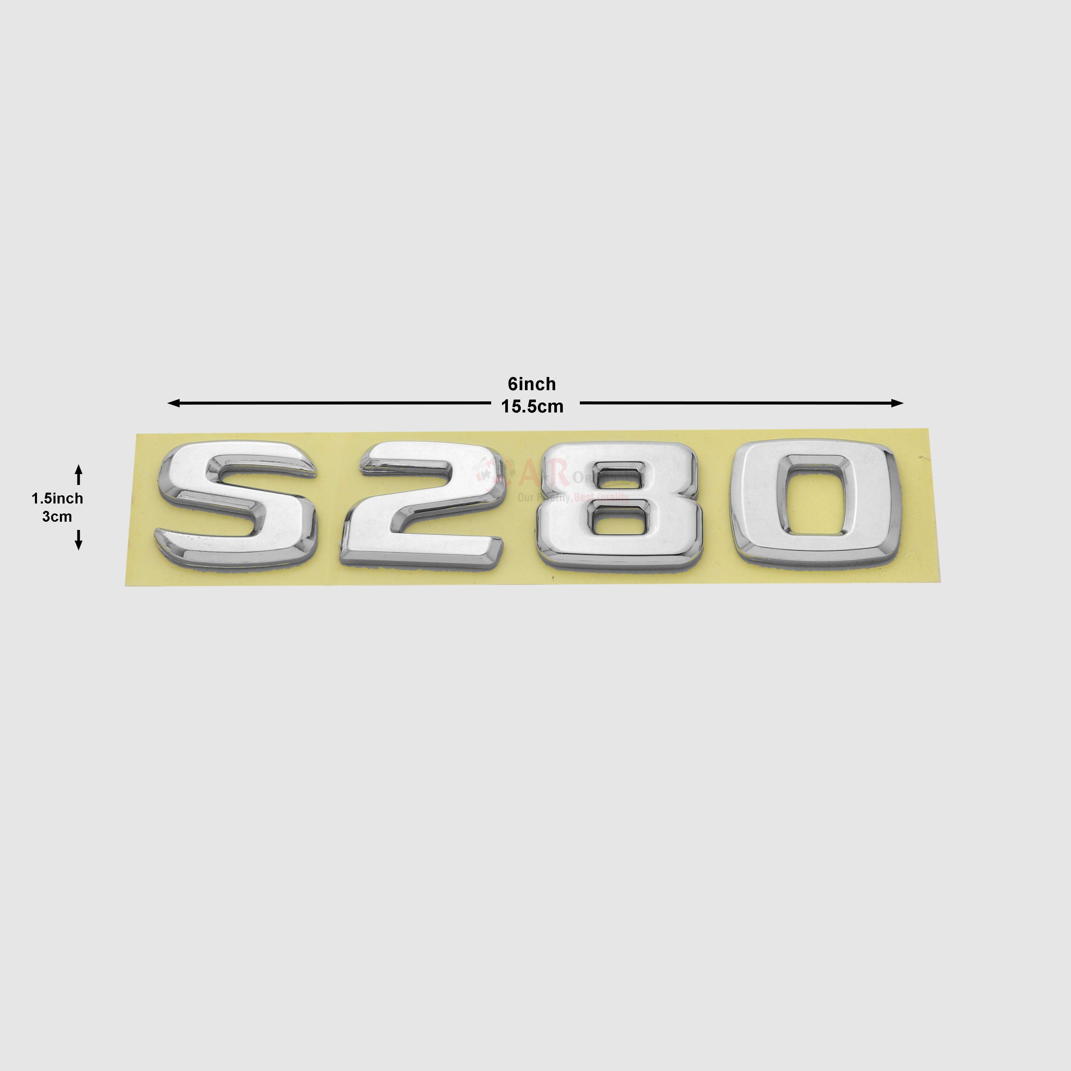 S280 Emblem 1.5x7inch-2.5x17cm Chrome IP Badge
