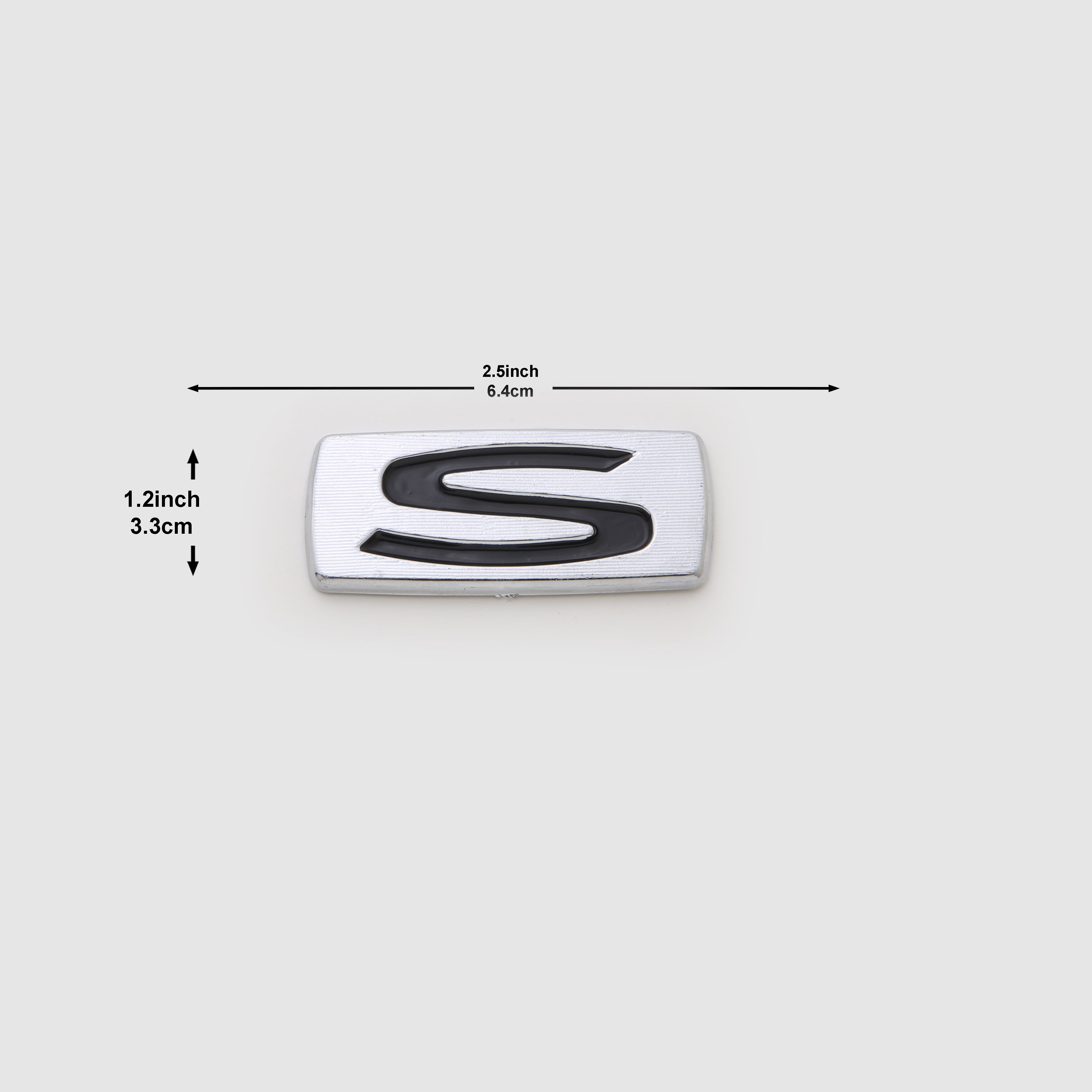 S Emblem 1.25x2.5inch-3x6cm Corolla Japanese  Black Chrome LC Badge