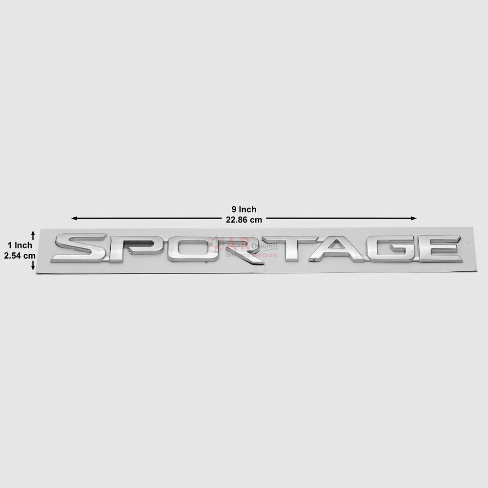 SPORTAGE Emblem KIA Rear 1x9inch-2.5x23cm Chrome IP Badge
