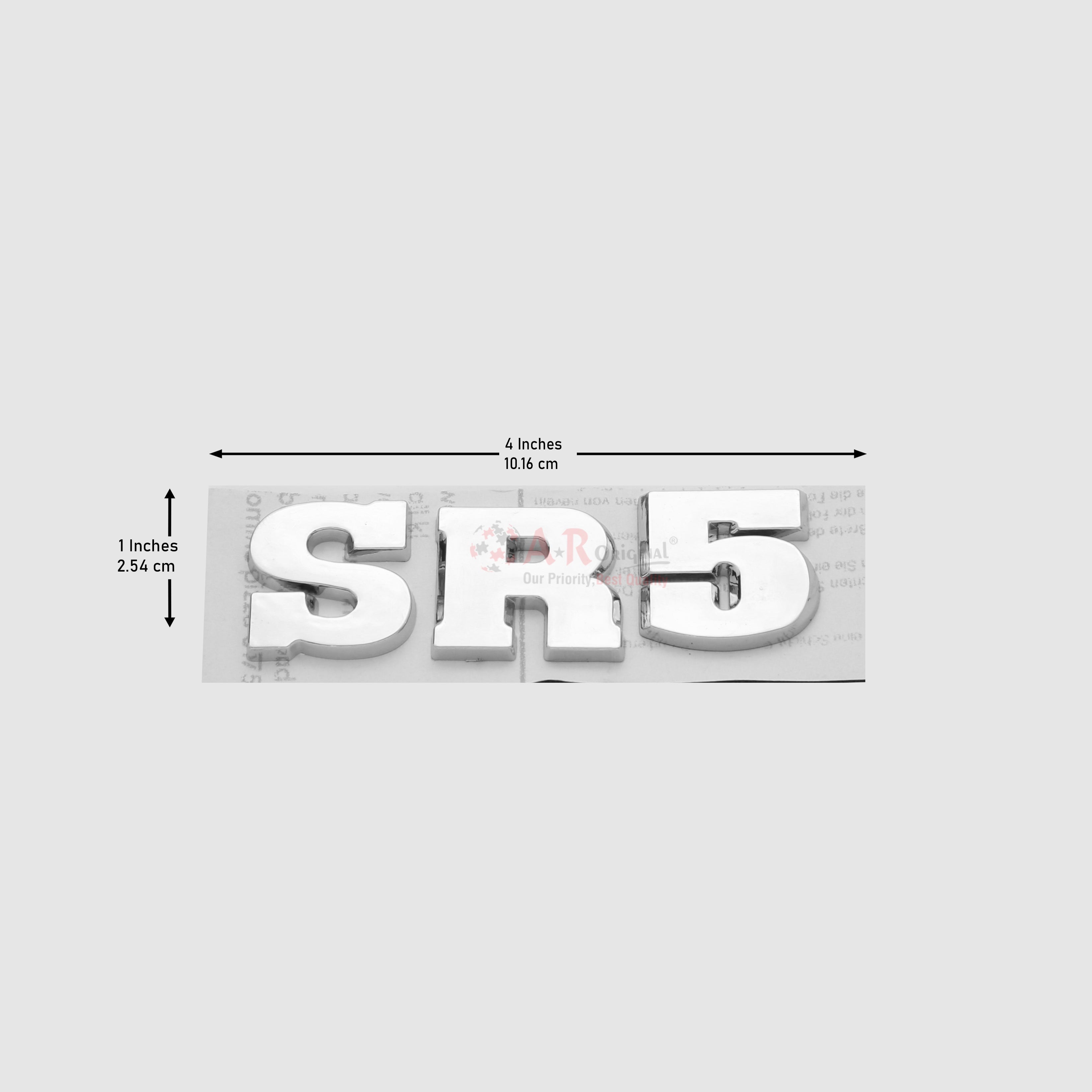 SR5 Emblem 1x4inch-2.5x10cm Separate Alpha Chrome IP Badge