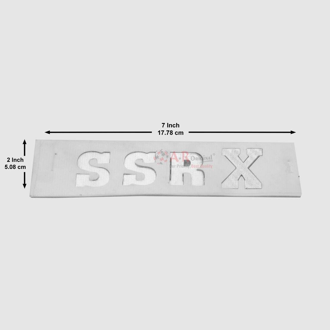 SSRX Emblem 1.5x7inch-3.5x16cm Separate Alpha Chrome LC Badge