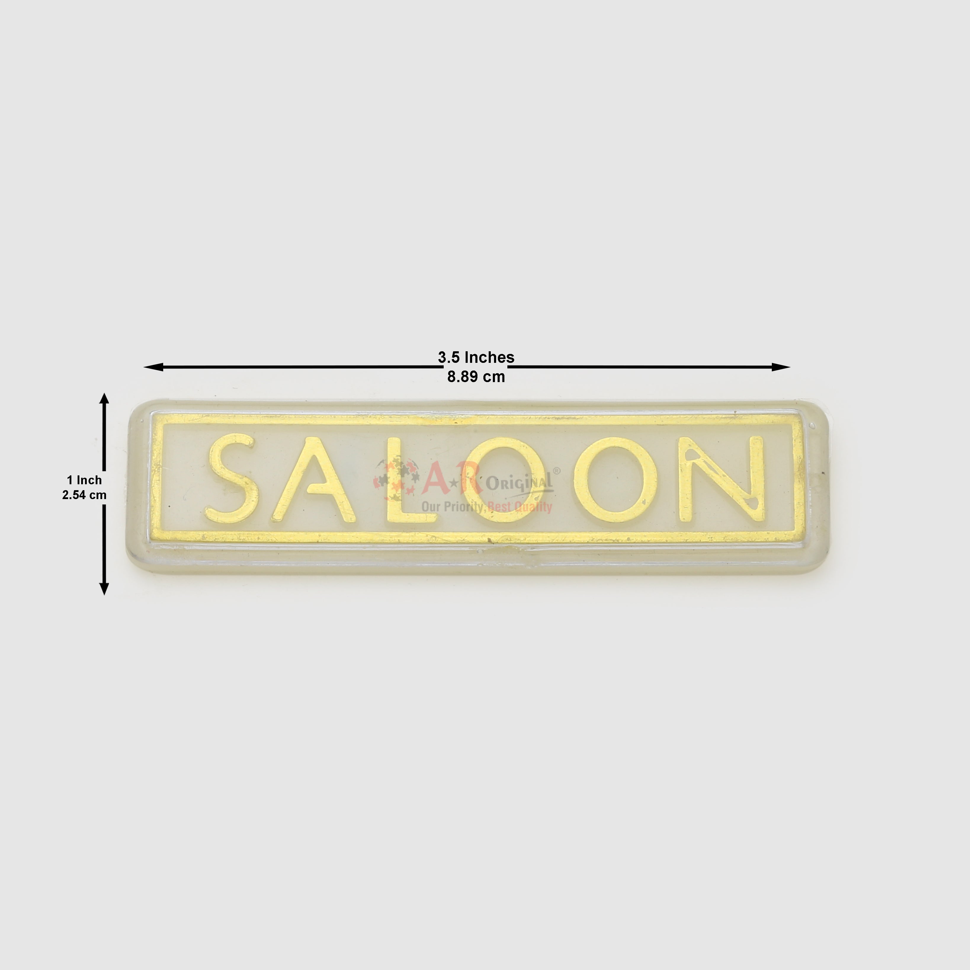Saloon Emblem 1x3.5inch-2.5x8.5cm Coat Golden Chrome LC Badge