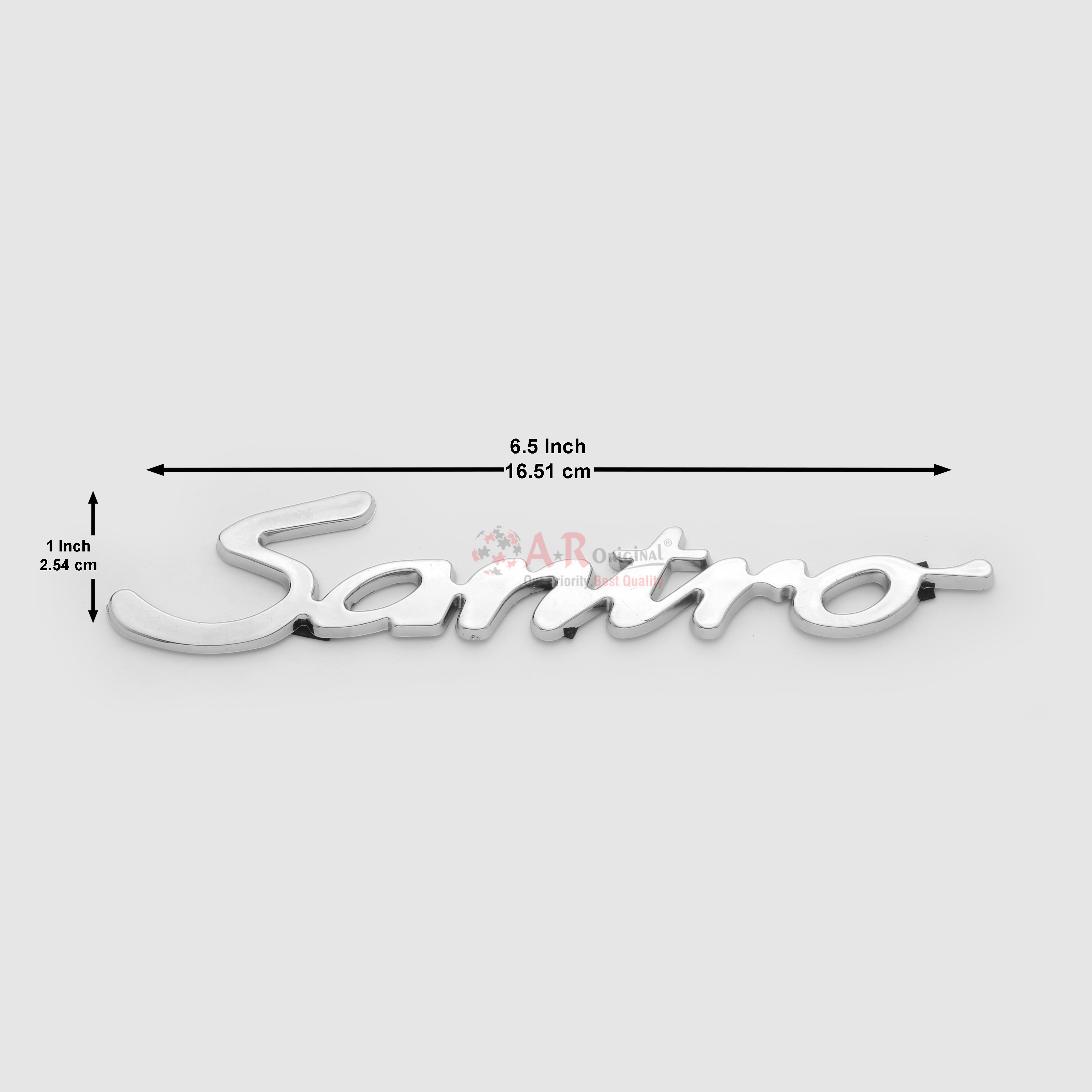 Santro Emblem 1x6.5inch-2.5x16.5cm Chrome LC Badge