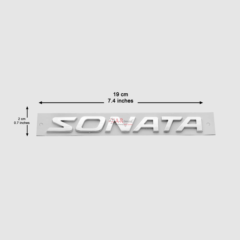 Sonata Emblem Hyundai 2x19cm Medium Chrome IP Badge