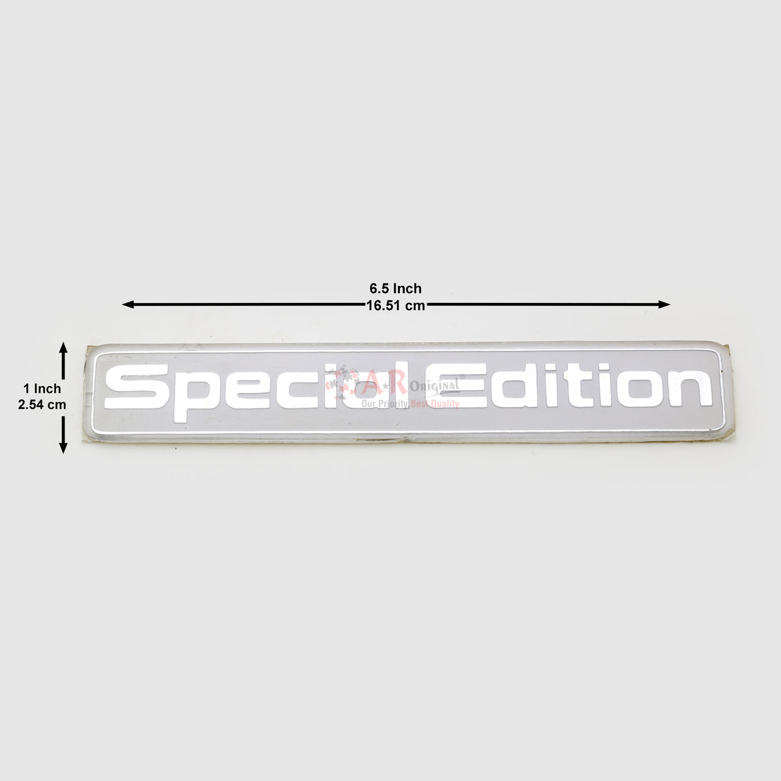 Special Edition Emblem 1x6.5inch-2.5x16.5cm Glass White Chrome LC Badge