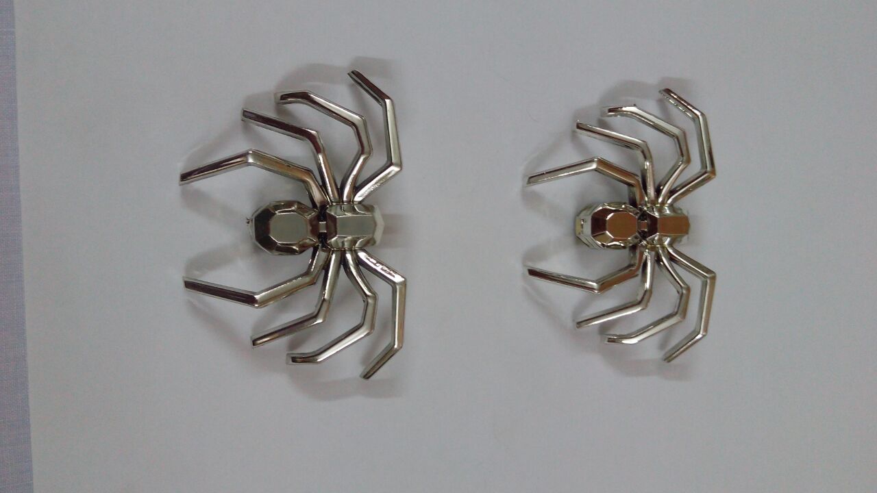 Spider Logo 2pc set Chrome IP Badge