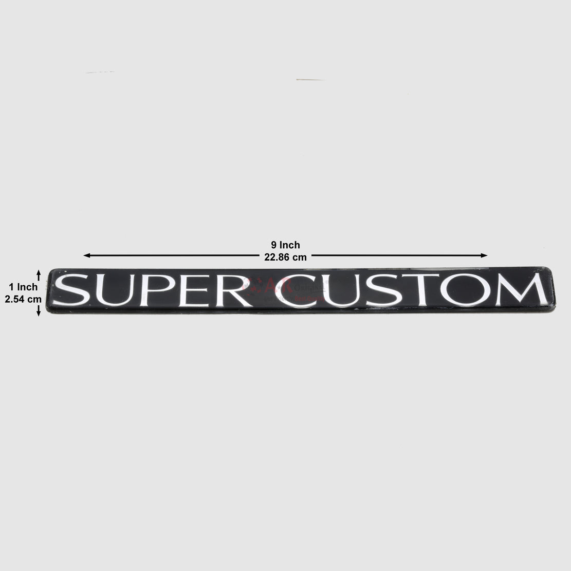 SuperCustom Emblem 1x9inch-2.5x23cm Black Chrome LC Badge