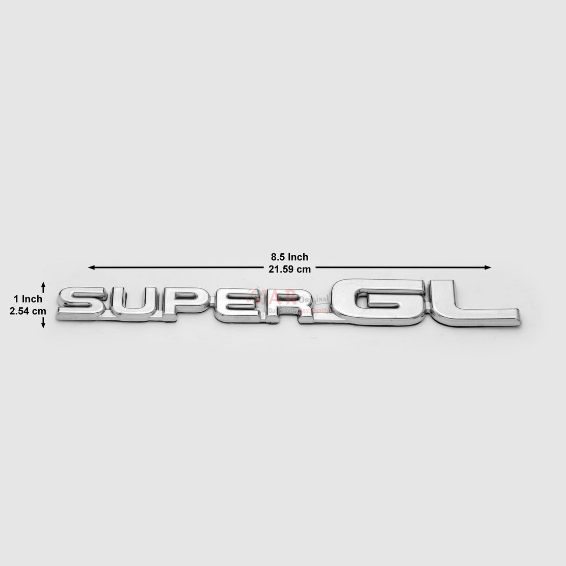 SuperGL Emblem 1x8.5inch-2.5x22cm Chrome LC Badge