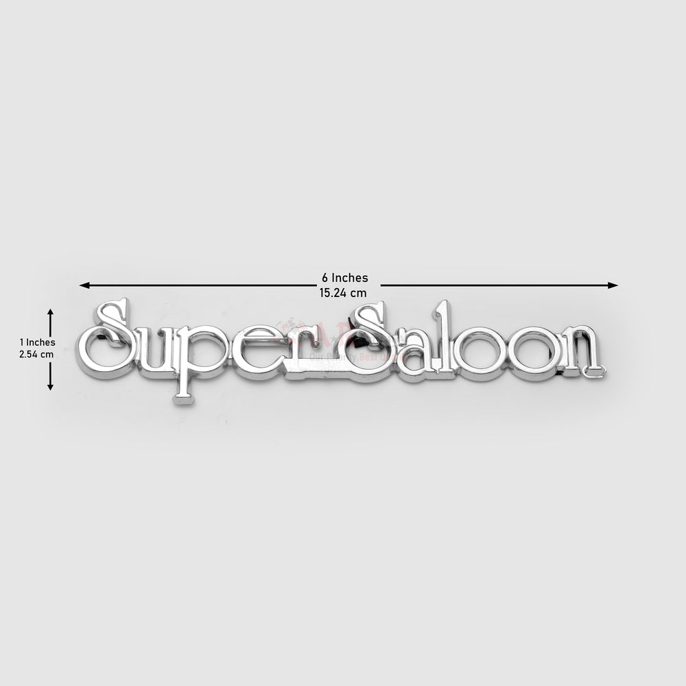SuperSaloon Emblem 1x6inch-2.5x15cm Chrome LC Badge