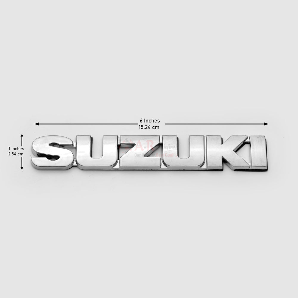 Suzuki Emblem 1.25x6inch-2.5x15.5cm Chrome IP Badge