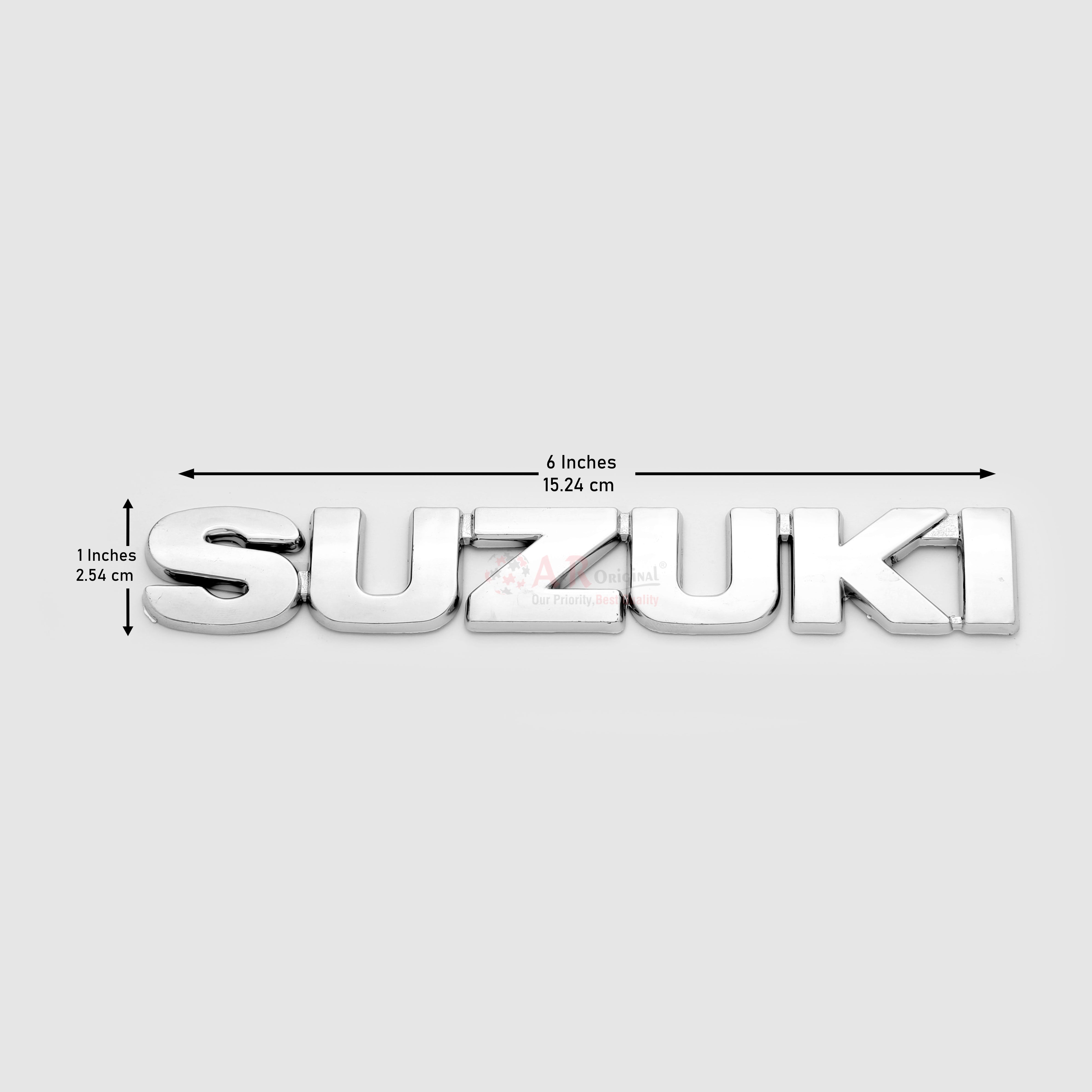 Suzuki Emblem 1.25x6inch-2.5x15.5cm Uni Chrome LC Badge