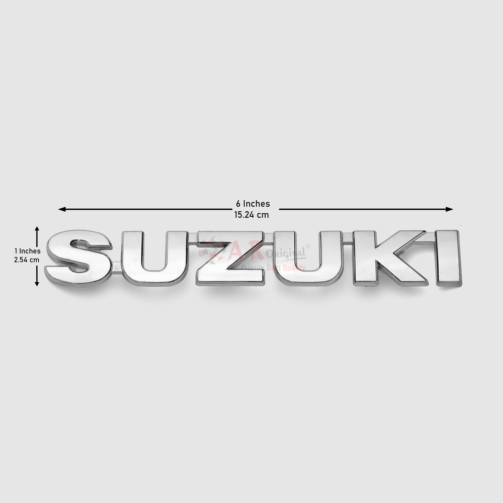 Suzuki Emblem 1.25x6inch-2.5x15cm Thin Chrome LC Badge