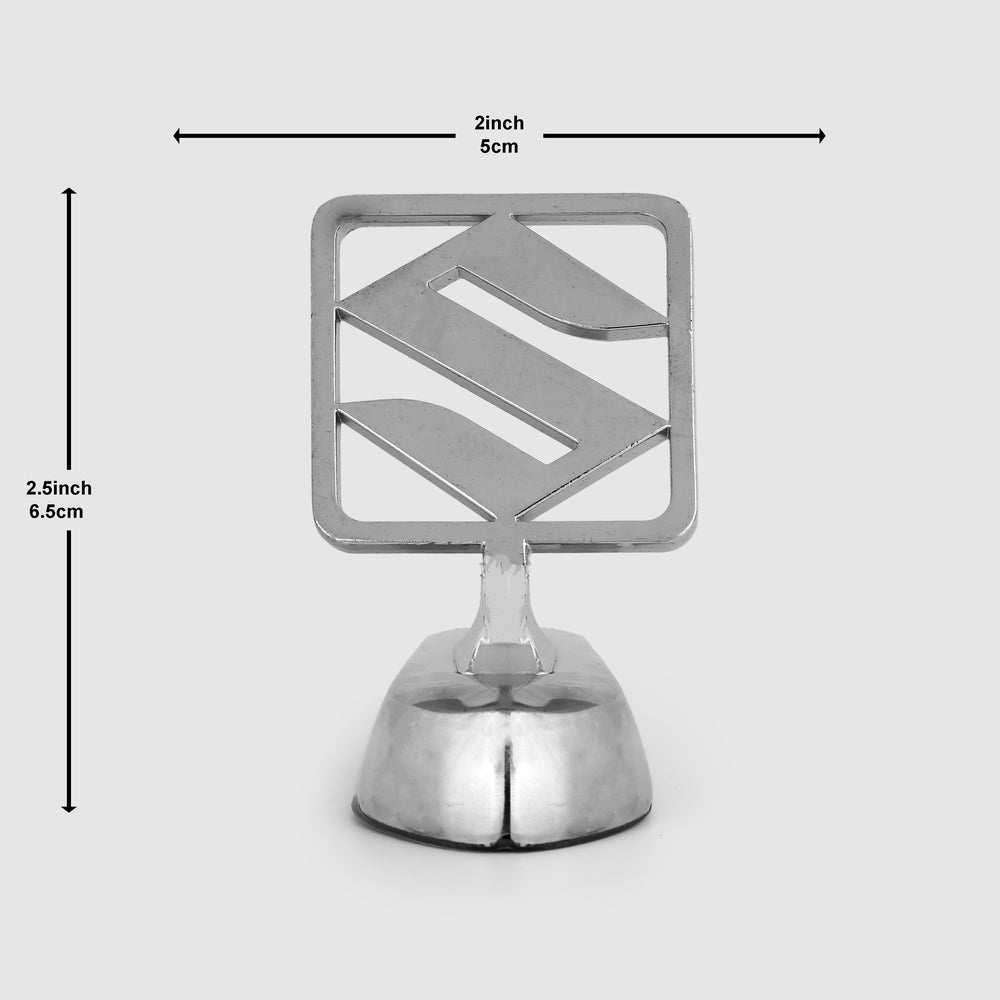 Suzuki Hood Logo 2x2.5inch-5x6.5cm Metal Bonnet Emblem Movable Heavy Chrome IP Badge