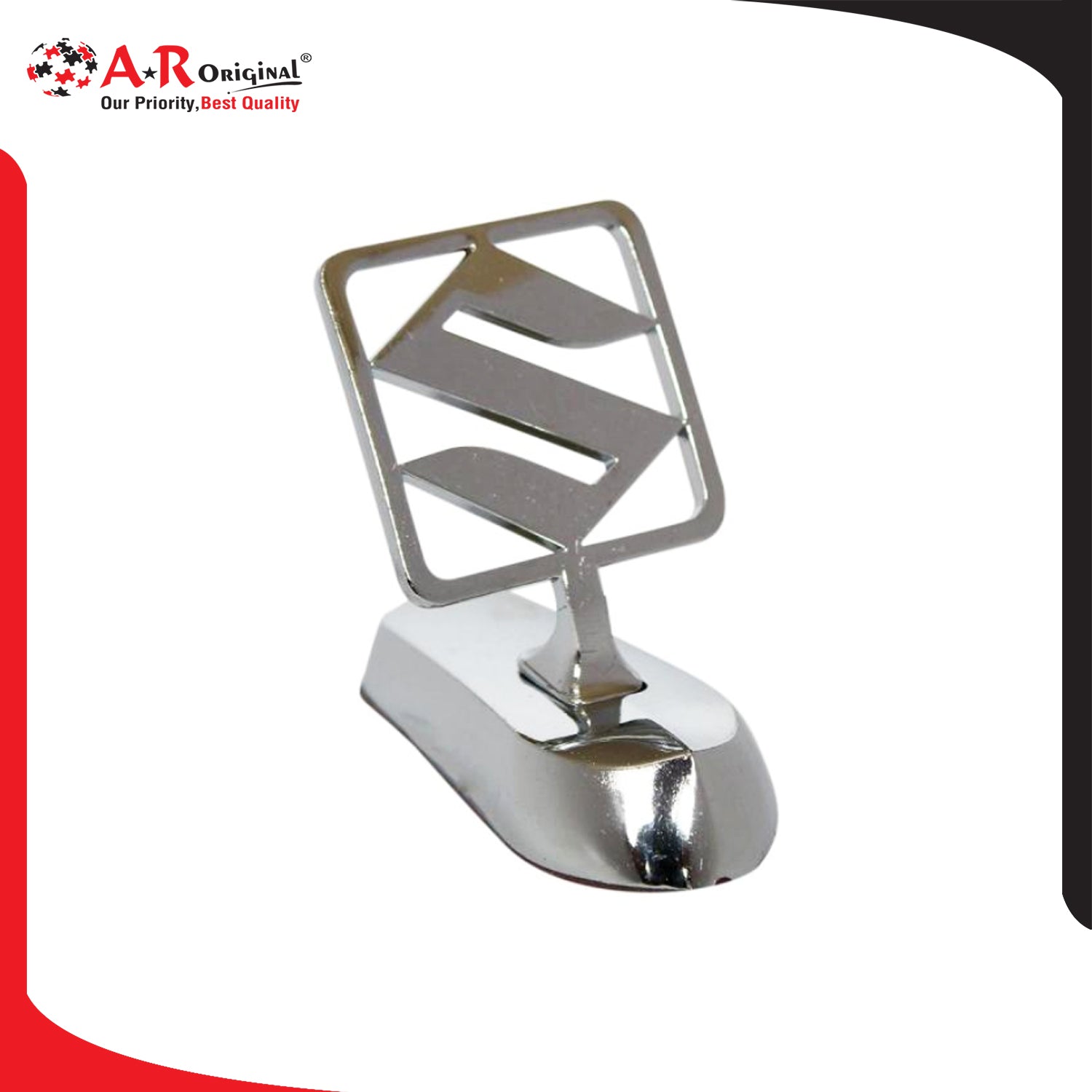 Suzuki Hood Logo 2x2.5inch-5x6.5cm Metal Bonnet Emblem Movable Heavy Chrome IP Badge