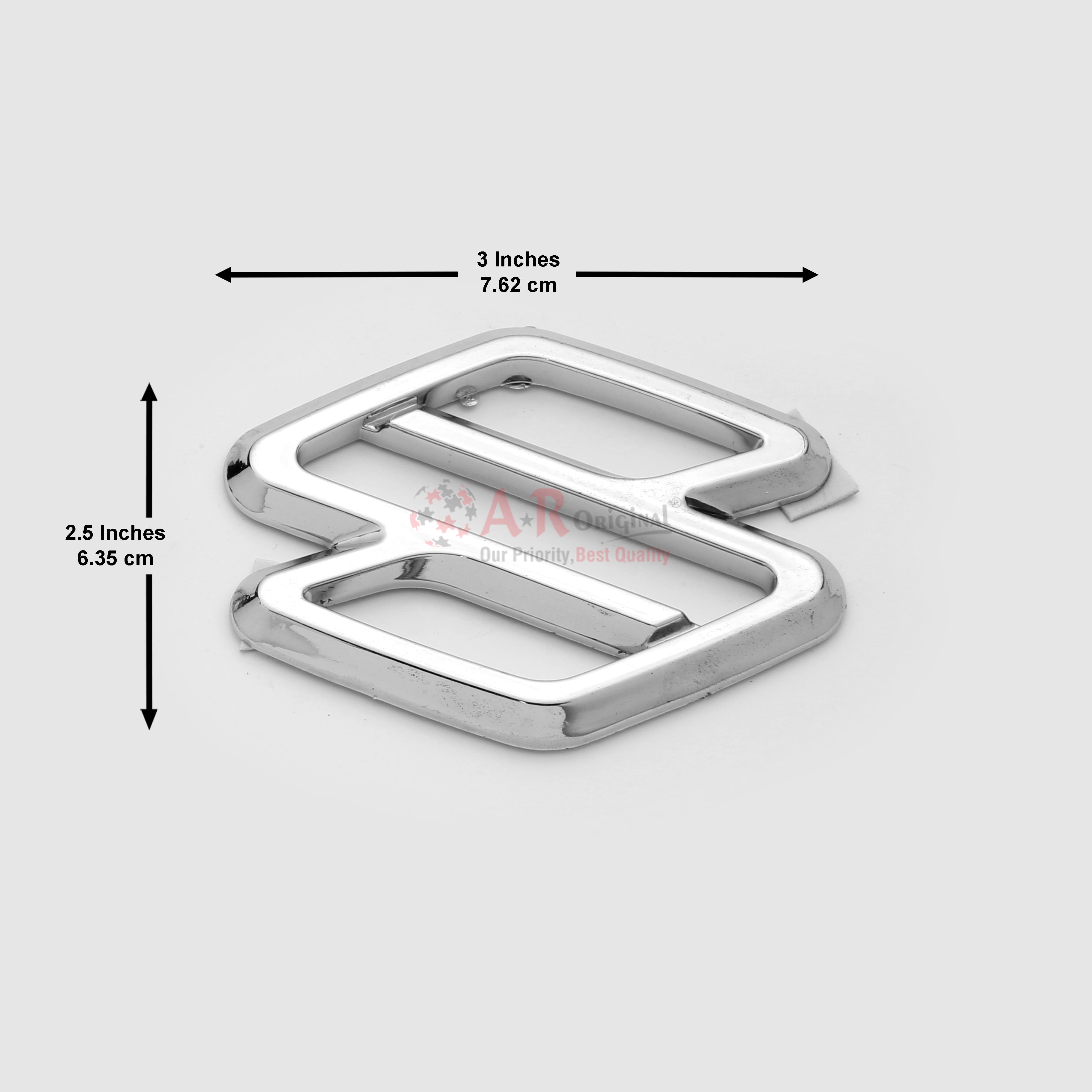 Suzuki Logo 2.5x3inch-6x8cm Cut Medium Chrome LC Badge