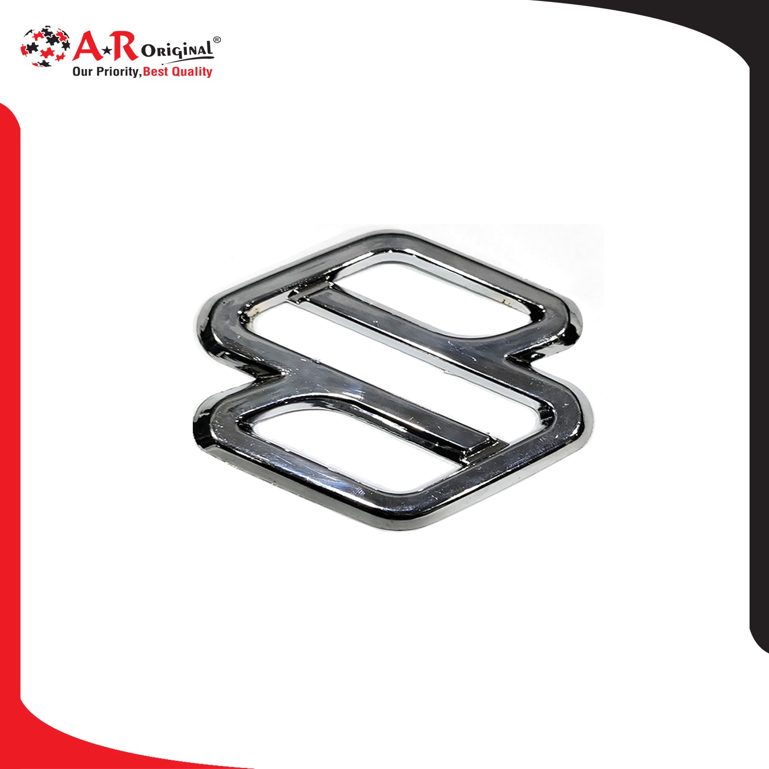 Suzuki Logo 2x2.5inch-5x6.5cm Cut Small Taper Chrome LC Badge