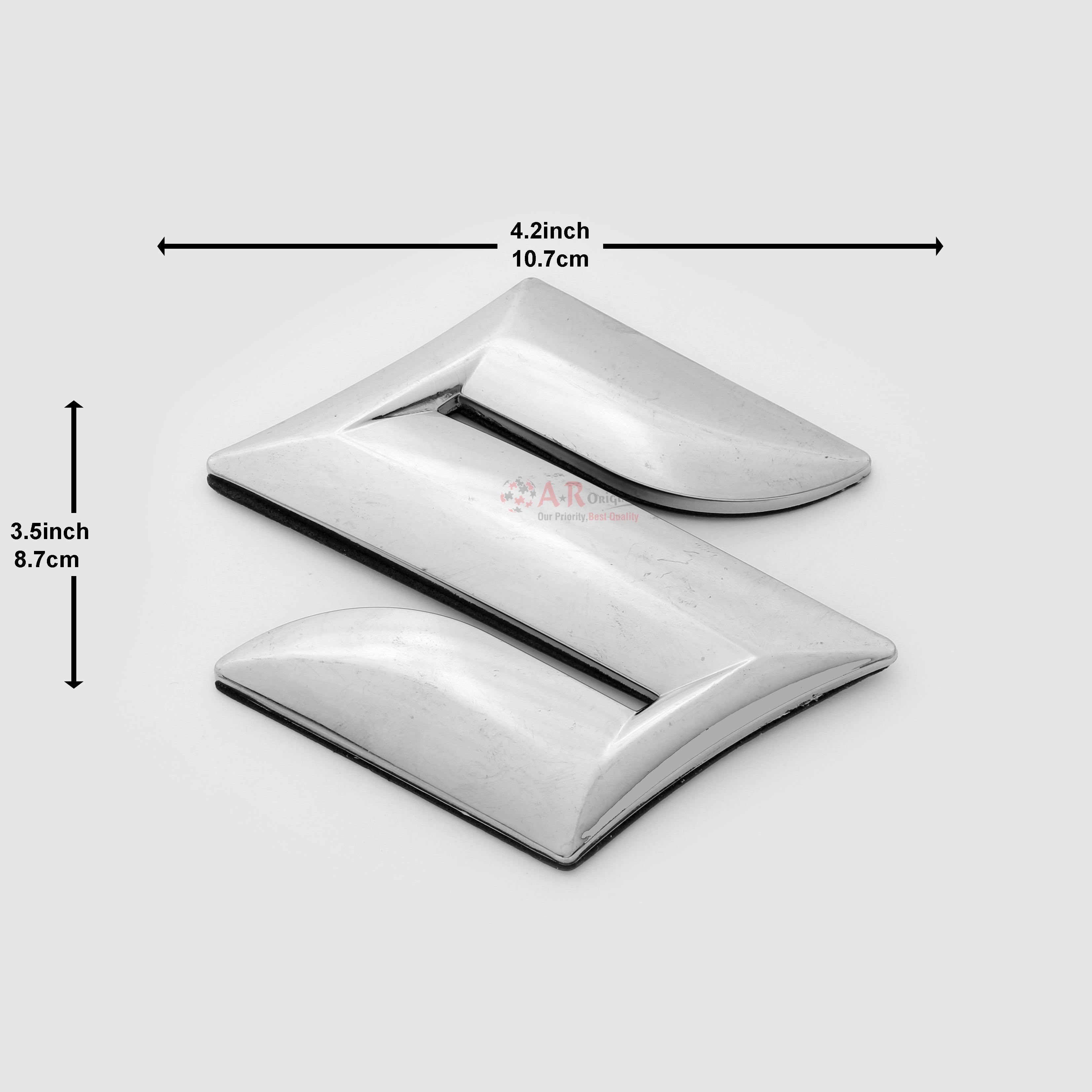Suzuki Logo 3.5x4.2inch-8.5x10.5cm Chrome IP Badge