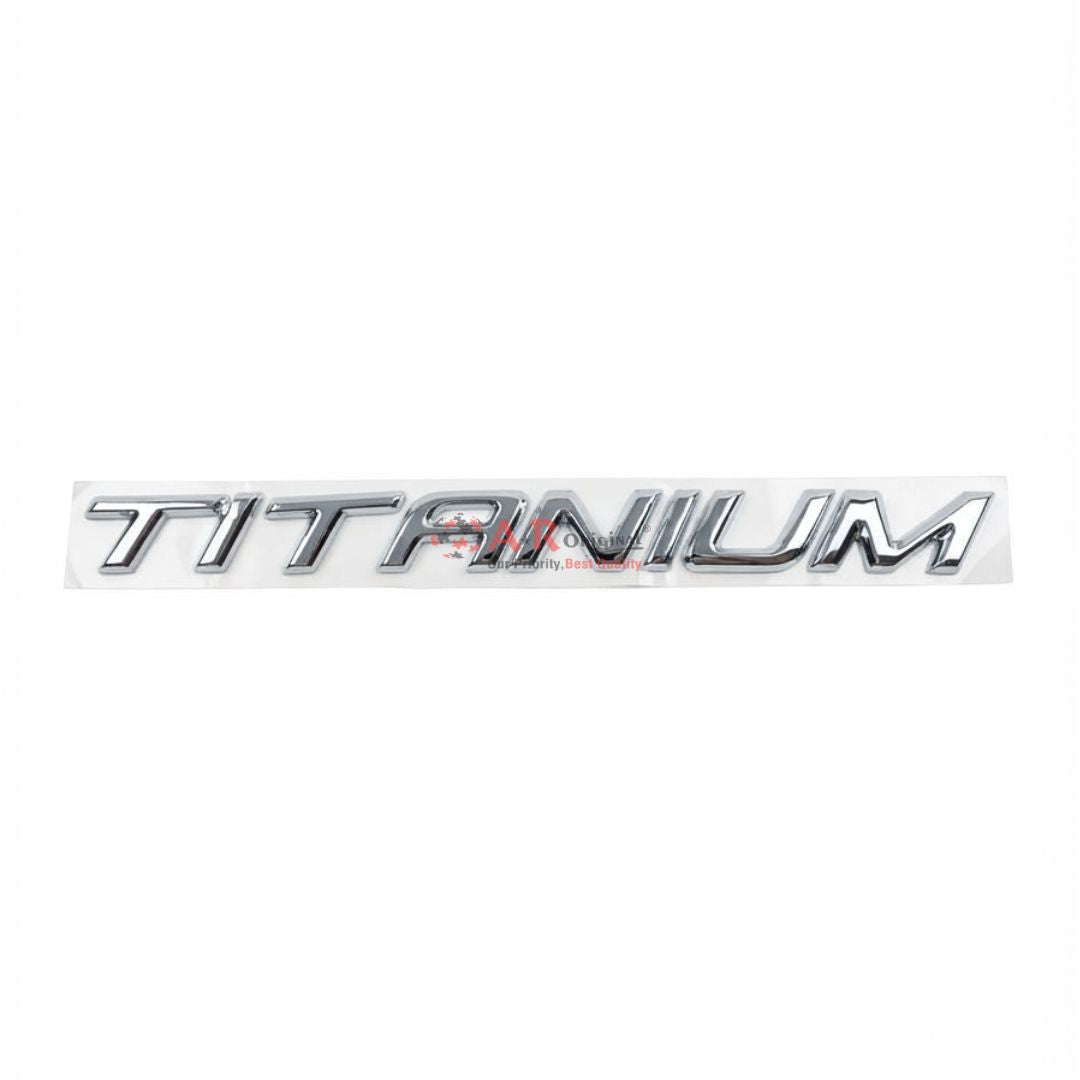 TITANIUM Rear italic Font Metal Emblem 2.7x20.8cm Chrome IP Badge