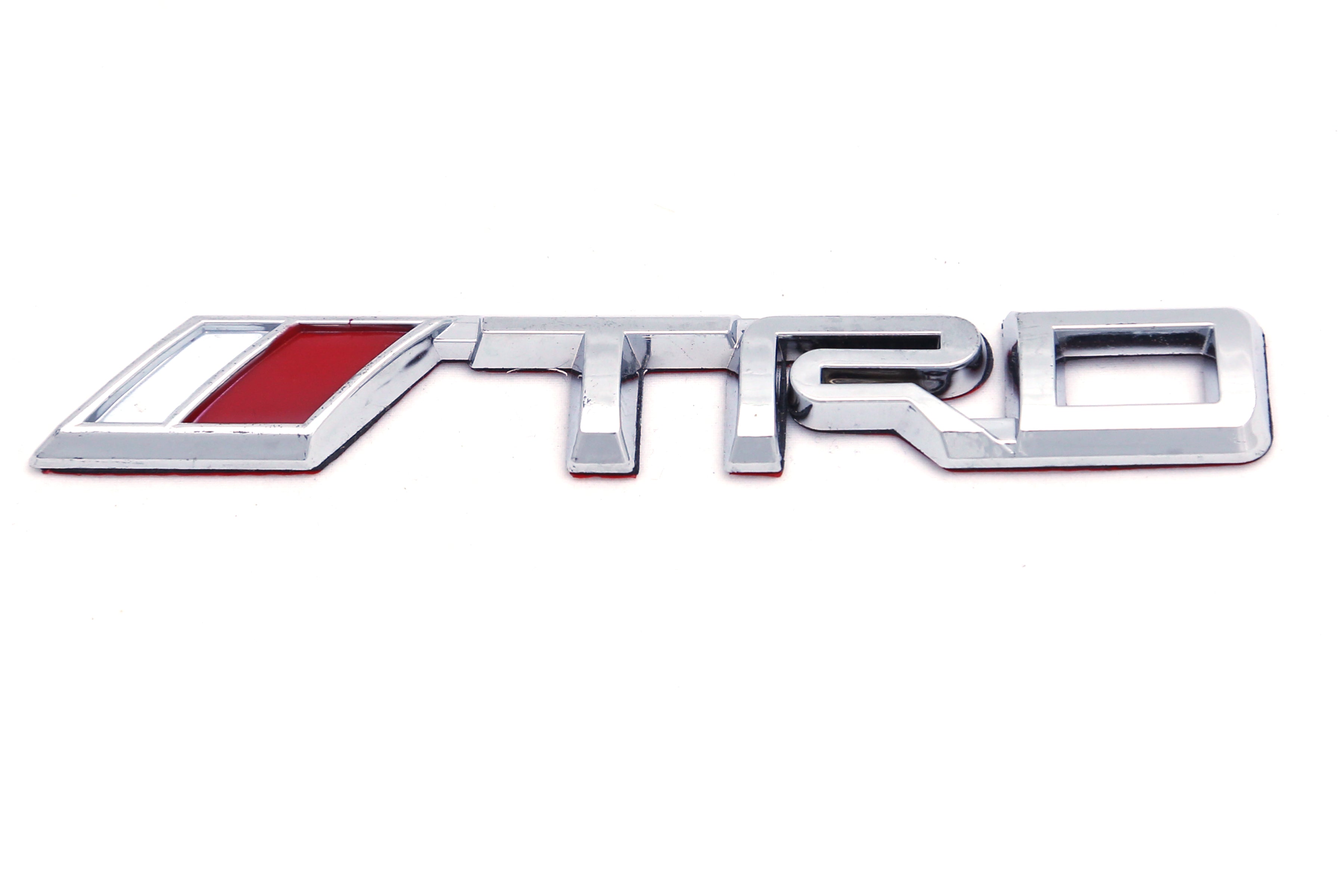 TRD Emblem 1x6inch-2.5x15cm Red Black Chrome LC Badge