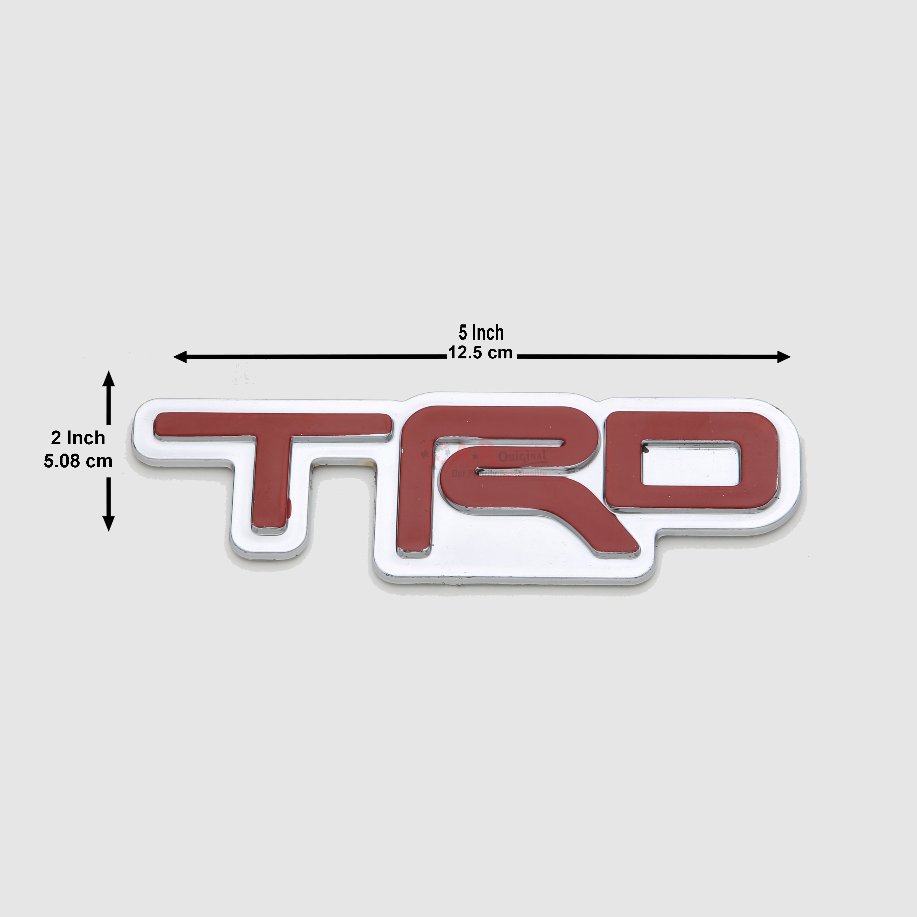 TRD Emblem 2x5inch-5x12.5cm New Font Red Chrome LC