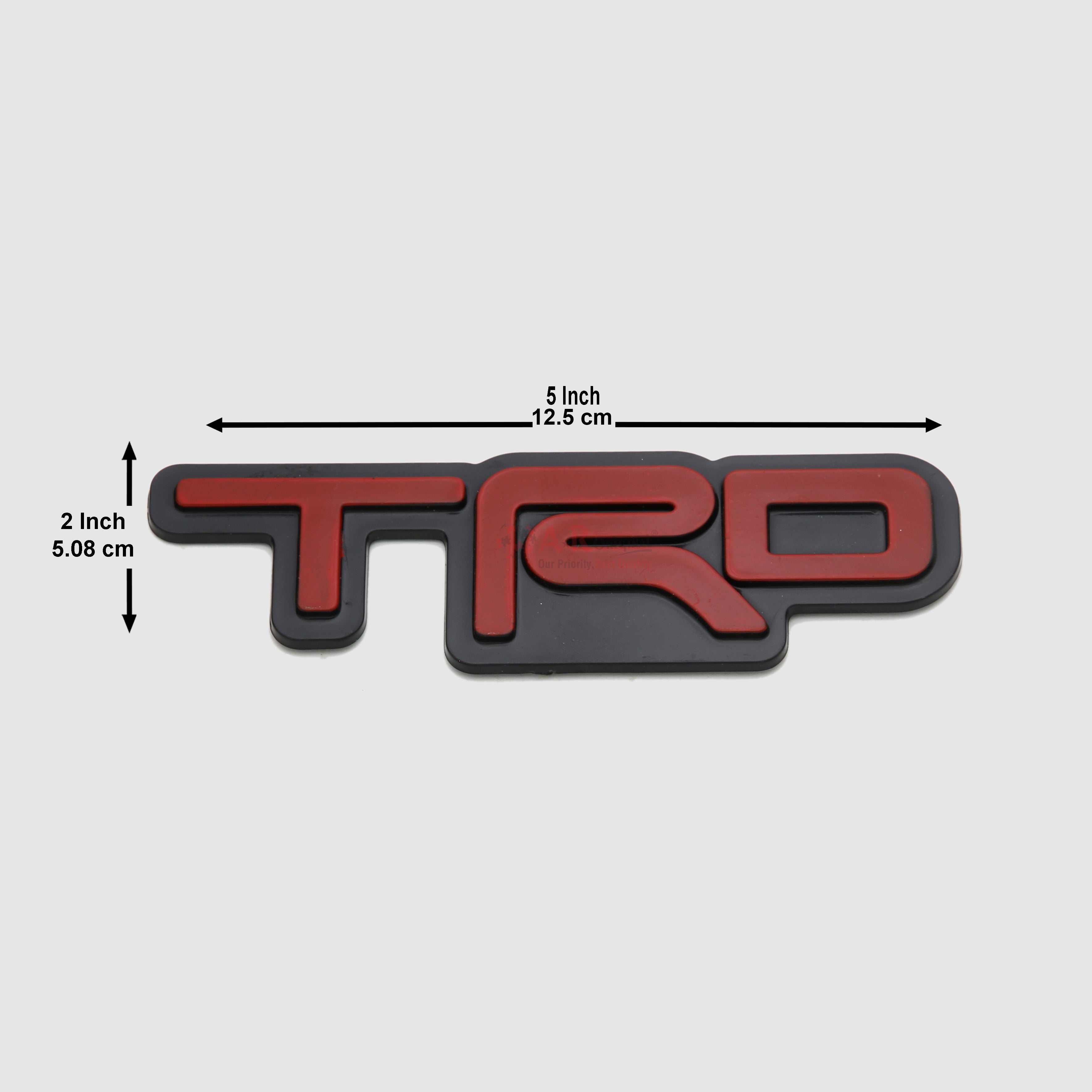TRD Emblem 2x5inch-5x12.5cm New Font Red Chrome LC