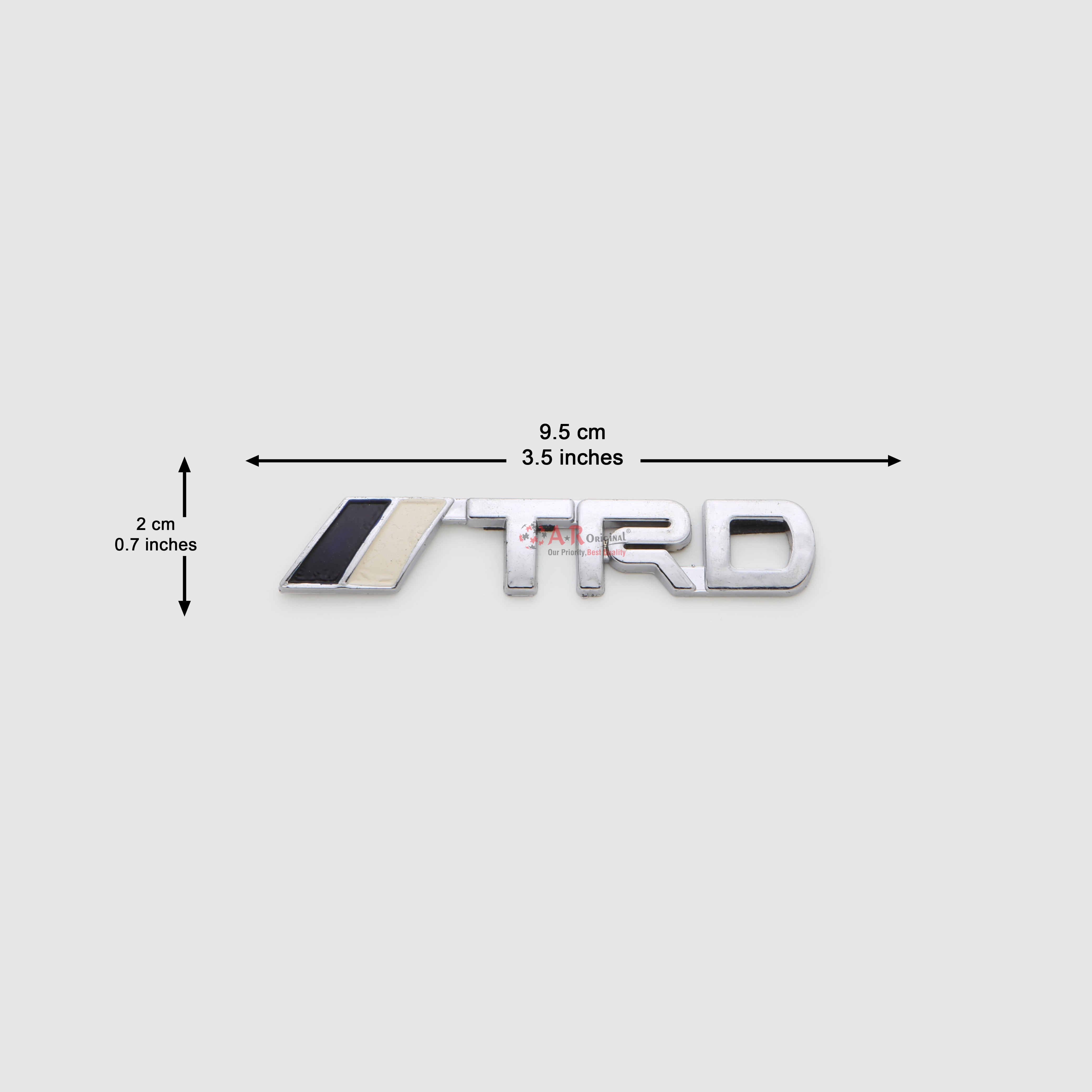 TRD Emblem Med 2x9.5cm Chrome LC Badge