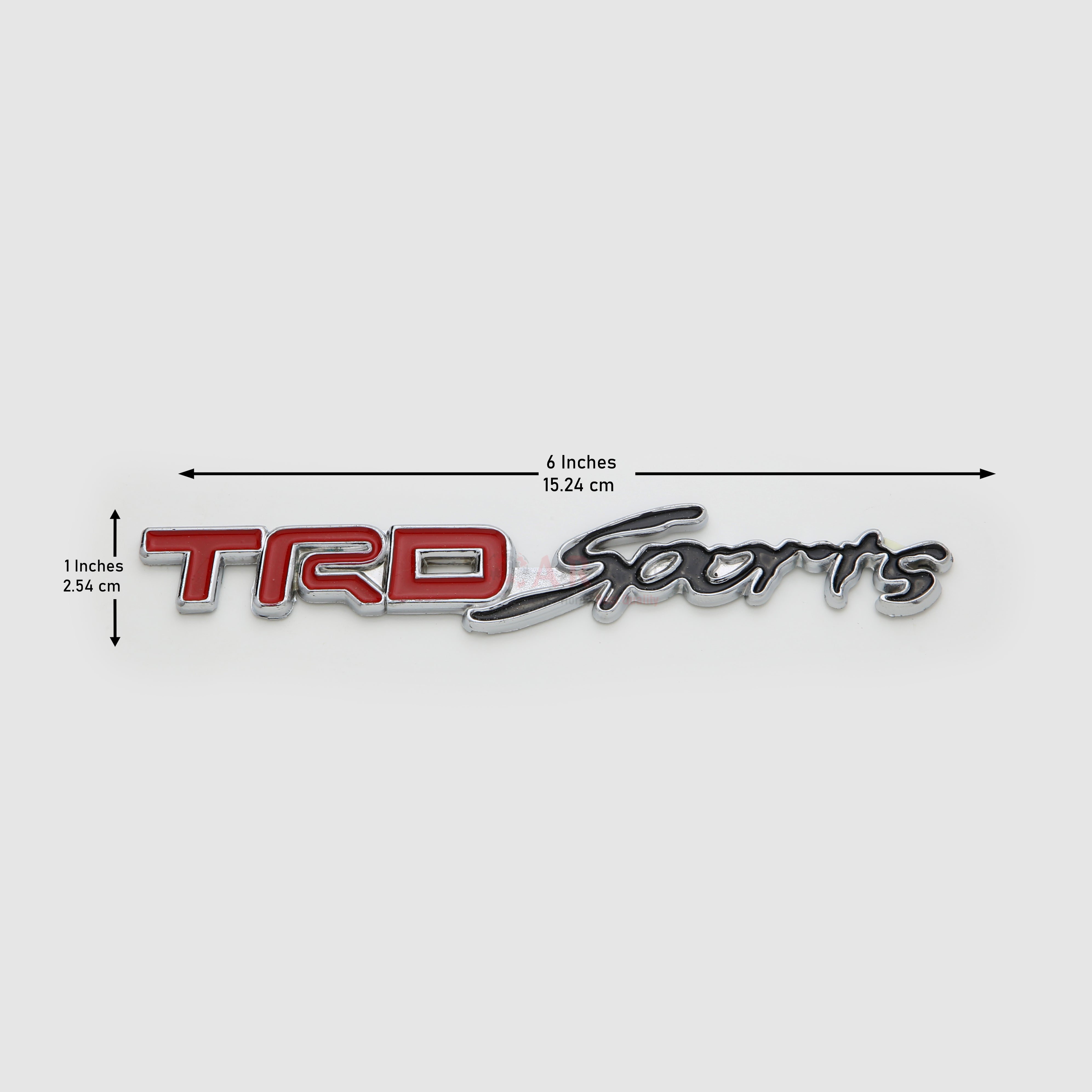 TRDSports Emblem 1x6inch-2.5x15cm Red Black Chrome LC Badge