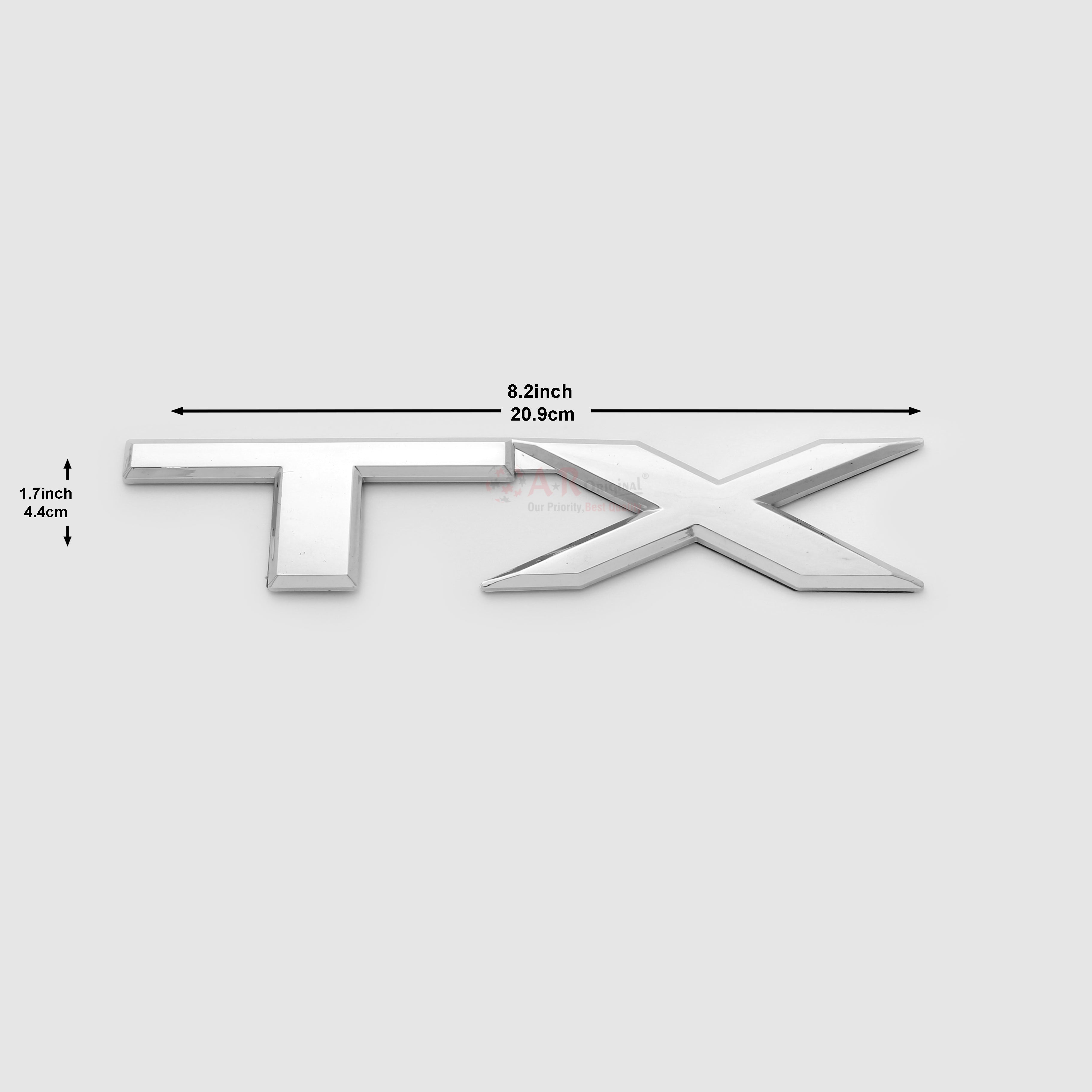 TX Emblem Jumbo 1.5x8inch-4.5x21cm Chrome Jumbo IP Badge