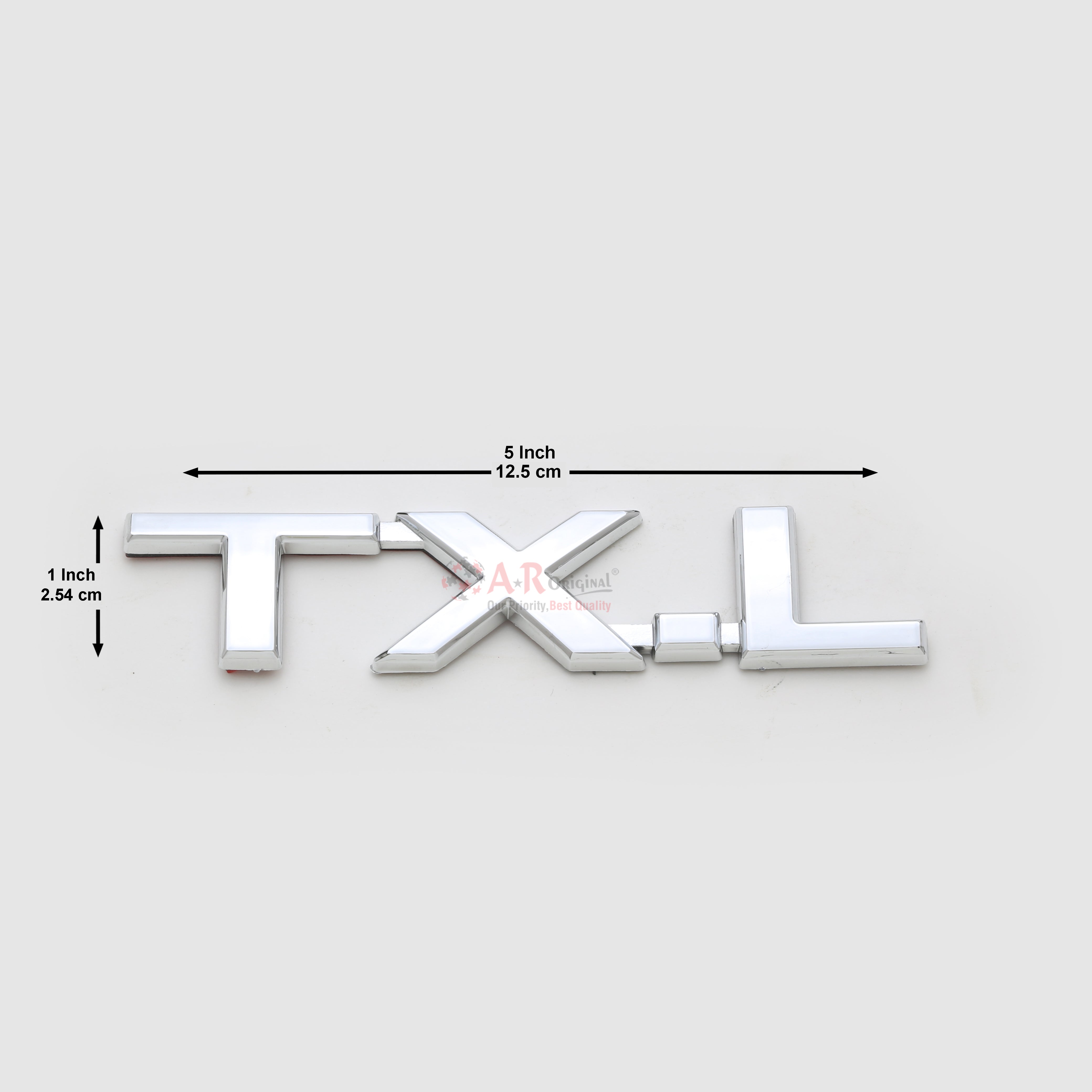 TXL Emblem 1.5x5inch-4x12.5cm Chrome IP Badge