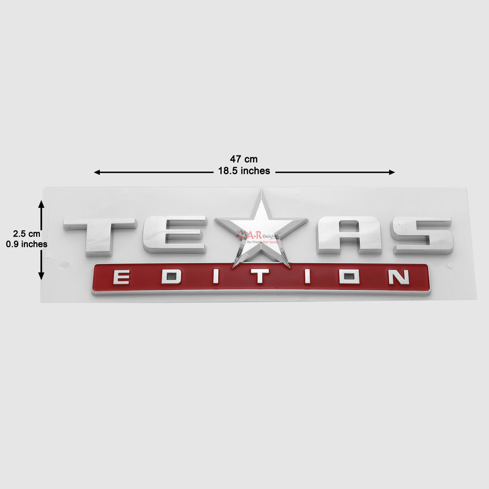 Texas Edition Emblem Chevrolet 2.5x47cm Red Chrome IP Badge