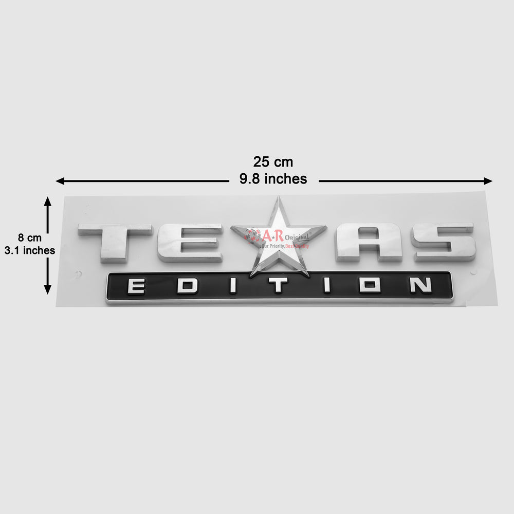 Texas Edition Emblem Chevrolet 8x25cm Black Chrome IP Badge