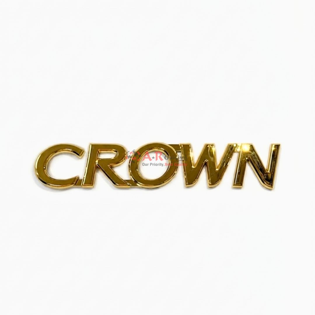 Toyota Crown Golden Emblem 3.7x15.5cm Chrome IP Badge