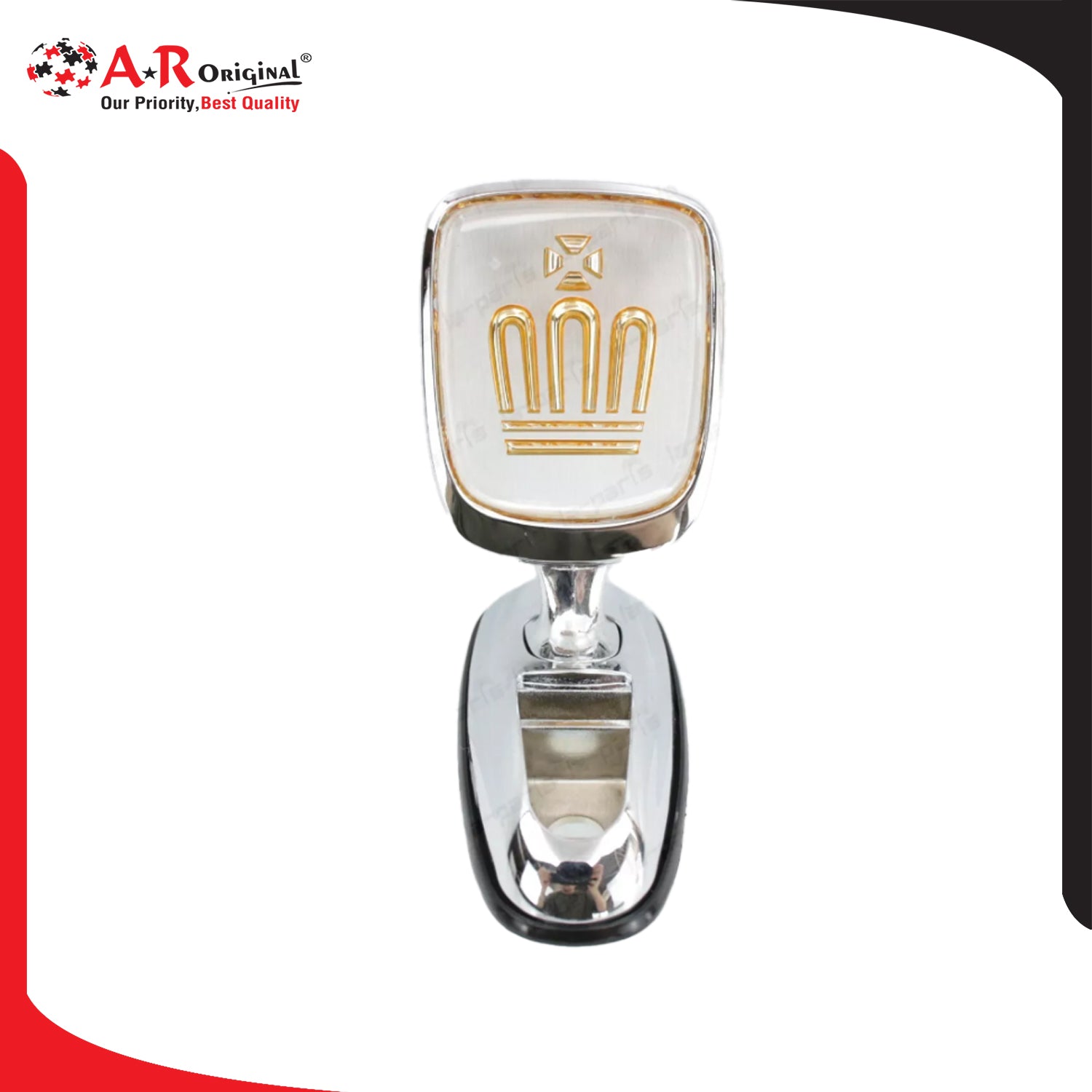Toyota Crown Hood Logo 2x2.5inch-5x6.5cm Metal Bonnet Emblem Movable Heavy Chrome IP Badge