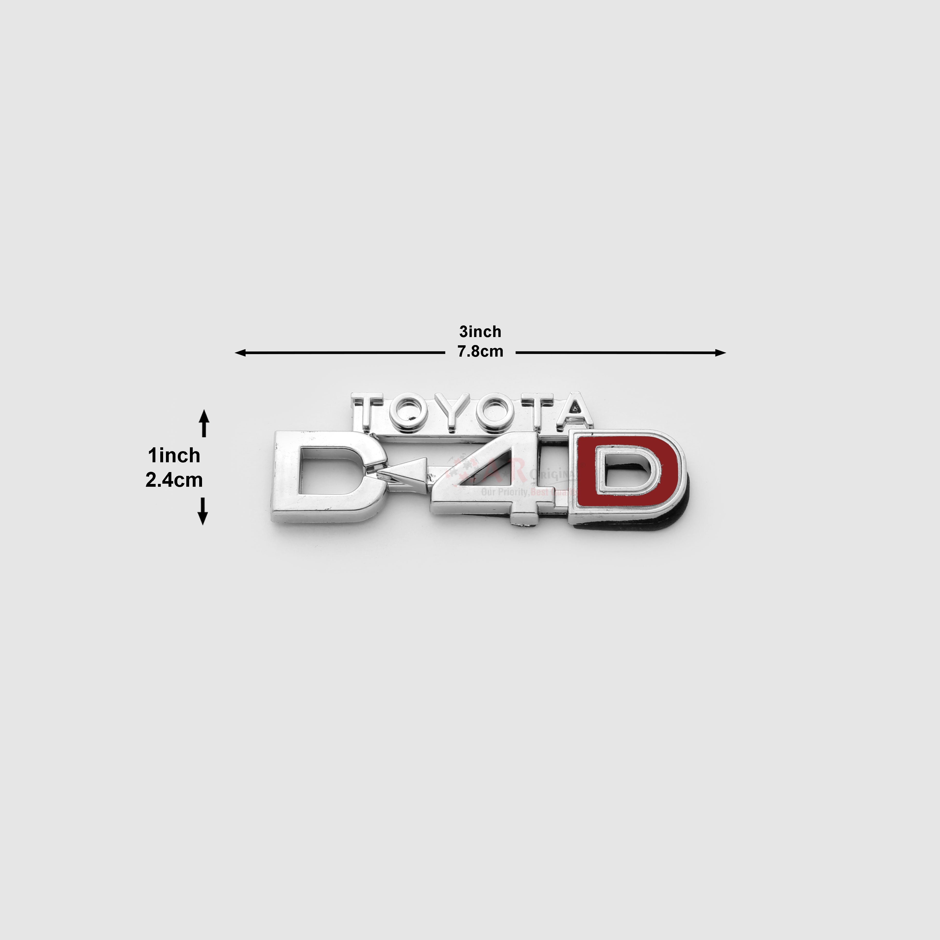 ToyotaD4D Emblem 1x3inch-2.5x8cm Chrome IP Badge