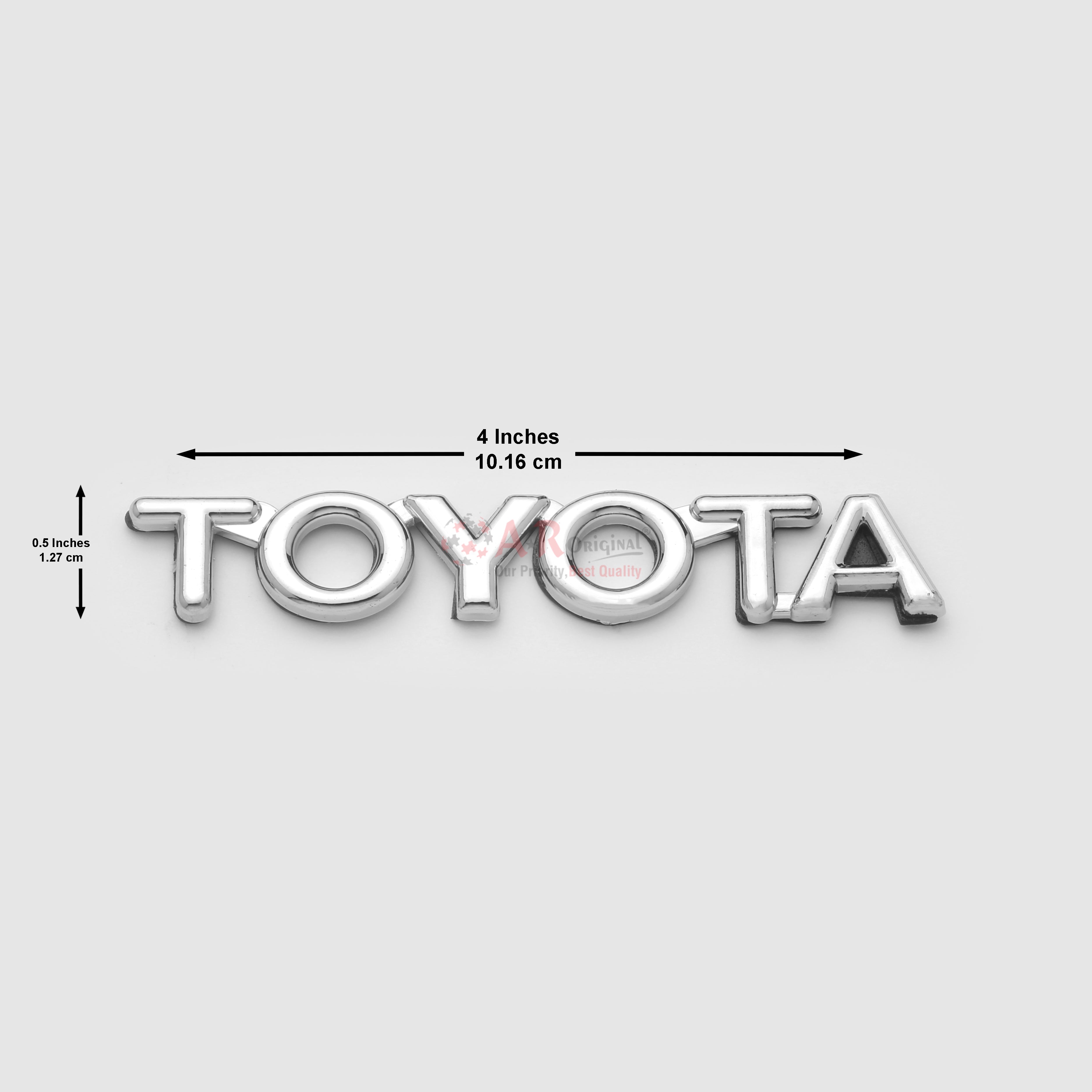 Toyota Emblem 0.5x4inch-1.25x10cm 90's Chrome IP Badge