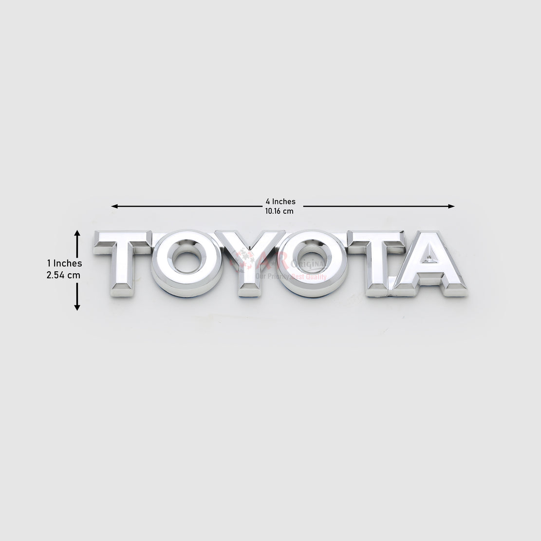 Toyota Emblem 0.8x4inch-2.5x11cm Chrome IP Badge