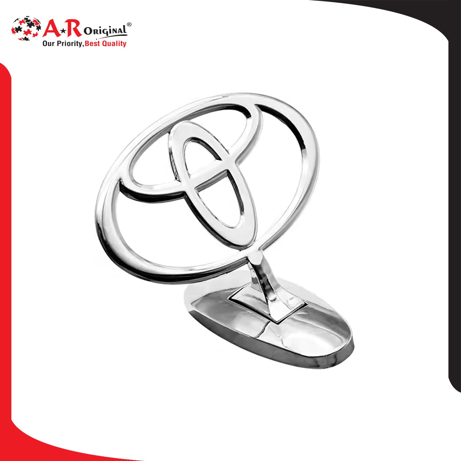 Toyota Hood Logo 2.5x3inch-6.5x7.5cm Metal Bonnet Emblem Chrome IP Badge