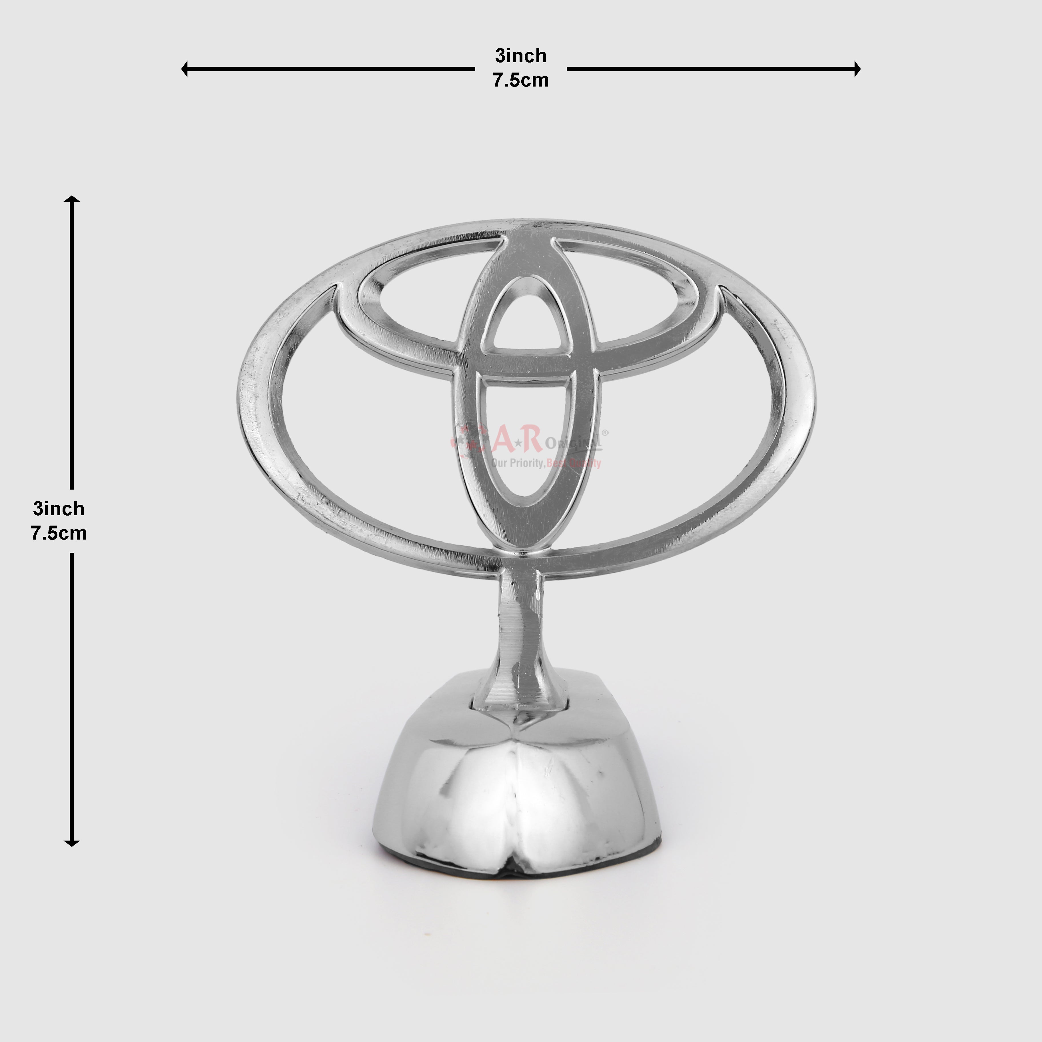 Toyota Hood Logo #1-3x3inch-7.5x7.5cm Metal Bonnet Emblem Movable Heavy Chrome IP Badge