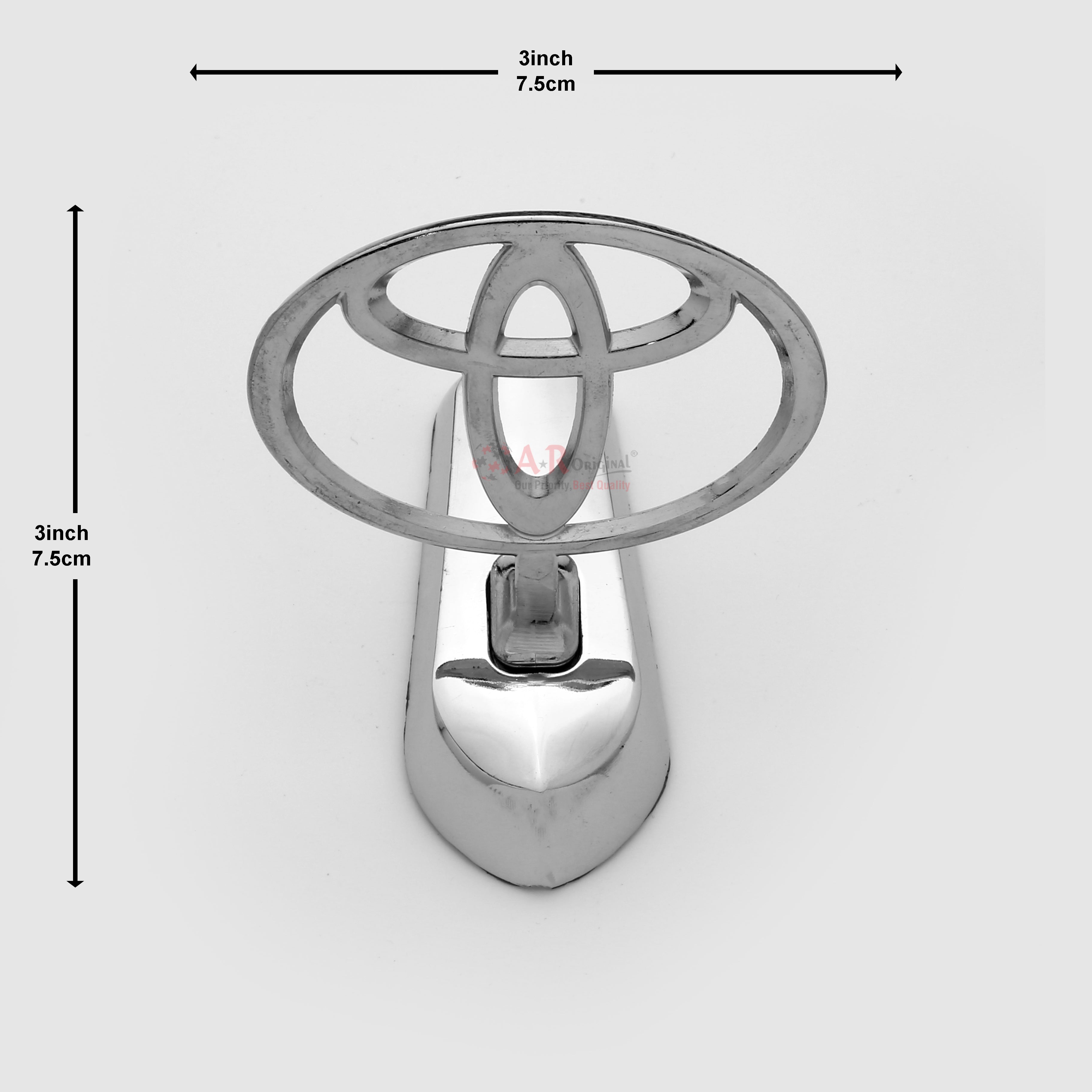 Toyota Hood Logo #1-3x3inch-7.5x7.5cm Metal Bonnet Emblem Movable Heavy Chrome IP Badge