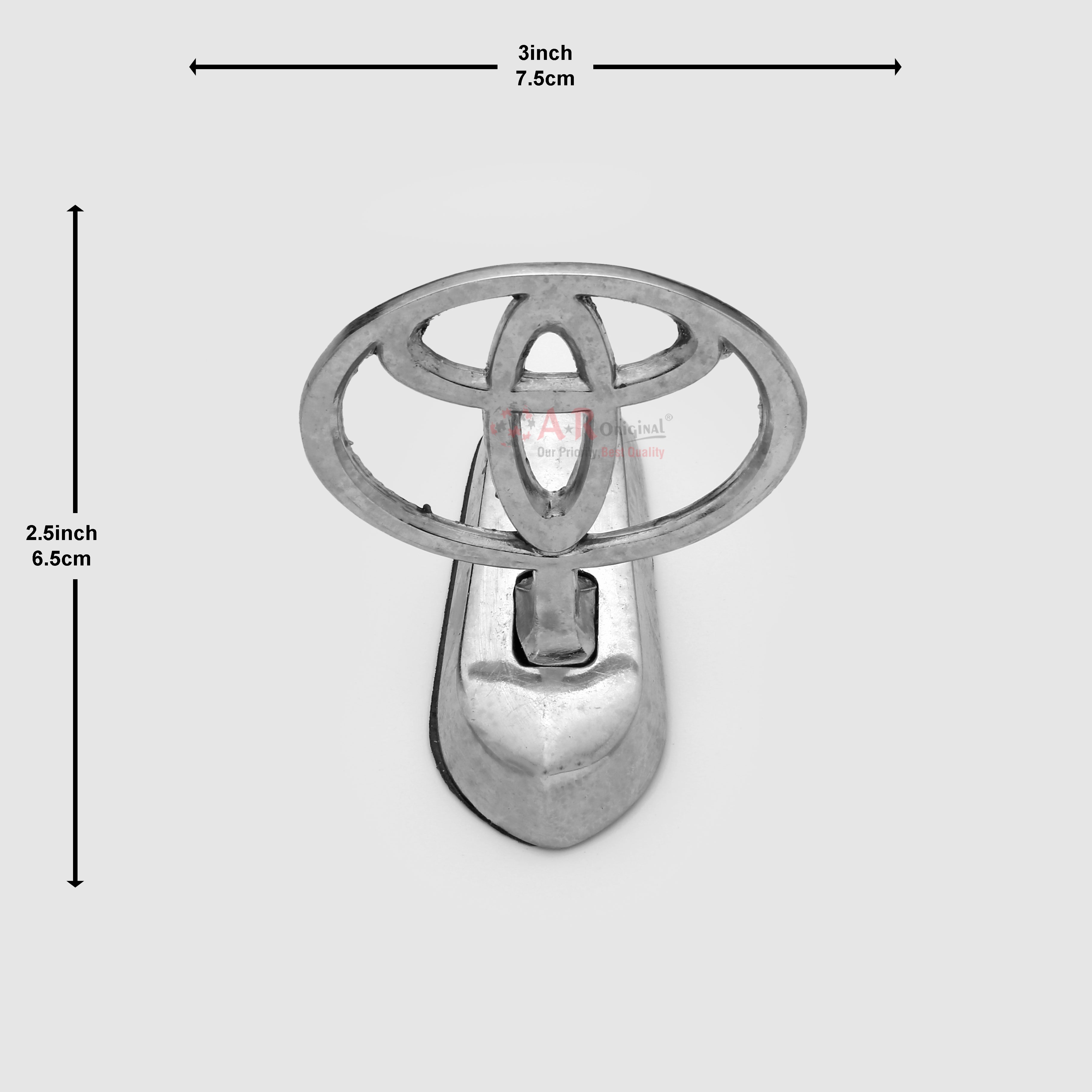 Toyota Hood Logo #2-3x3inch-7.5x7.5cm Metal Bonnet Emblem Movable Heavy Chrome LC Badge