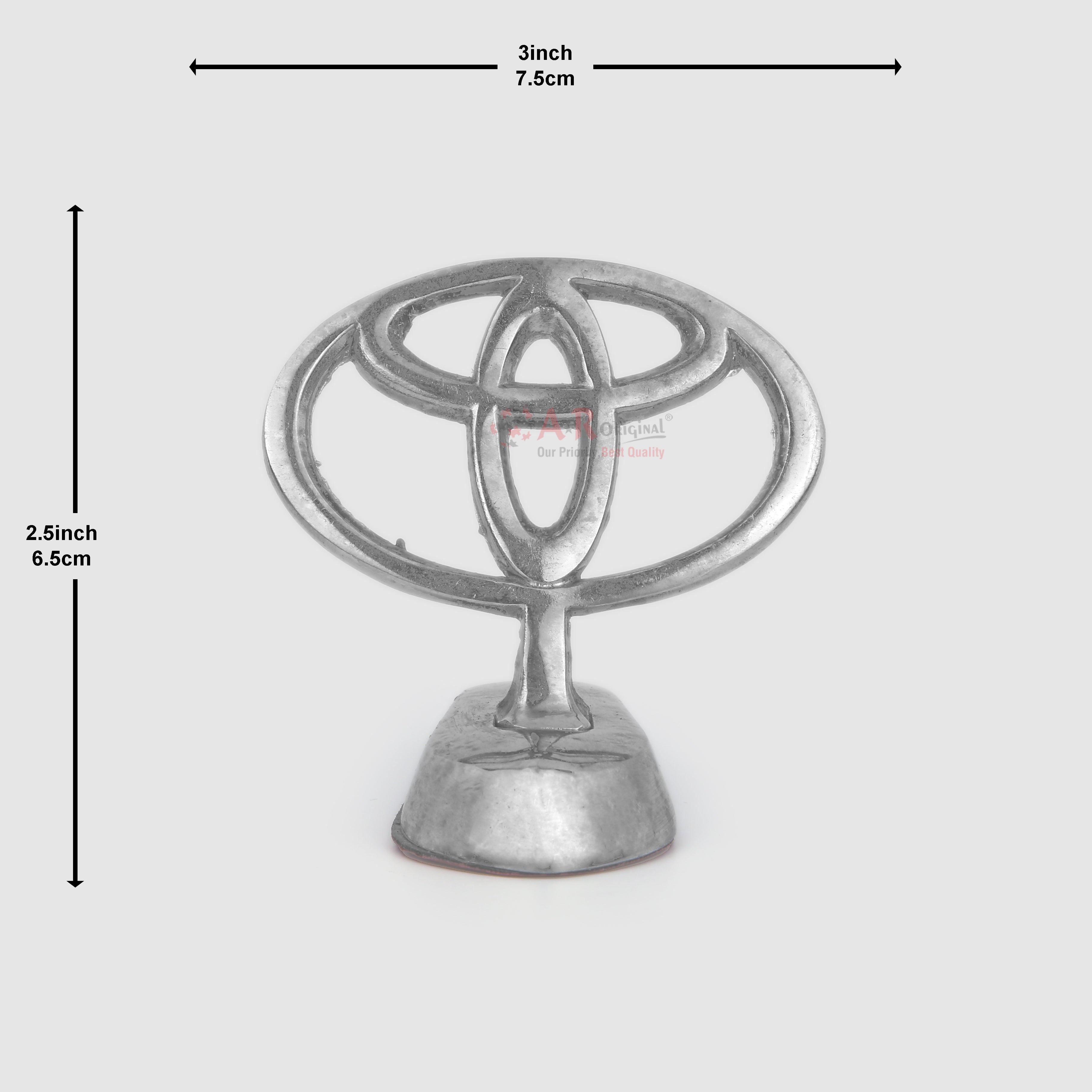 Toyota Hood Logo #2-3x3inch-7.5x7.5cm Metal Bonnet Emblem Movable Heavy Chrome LC Badge