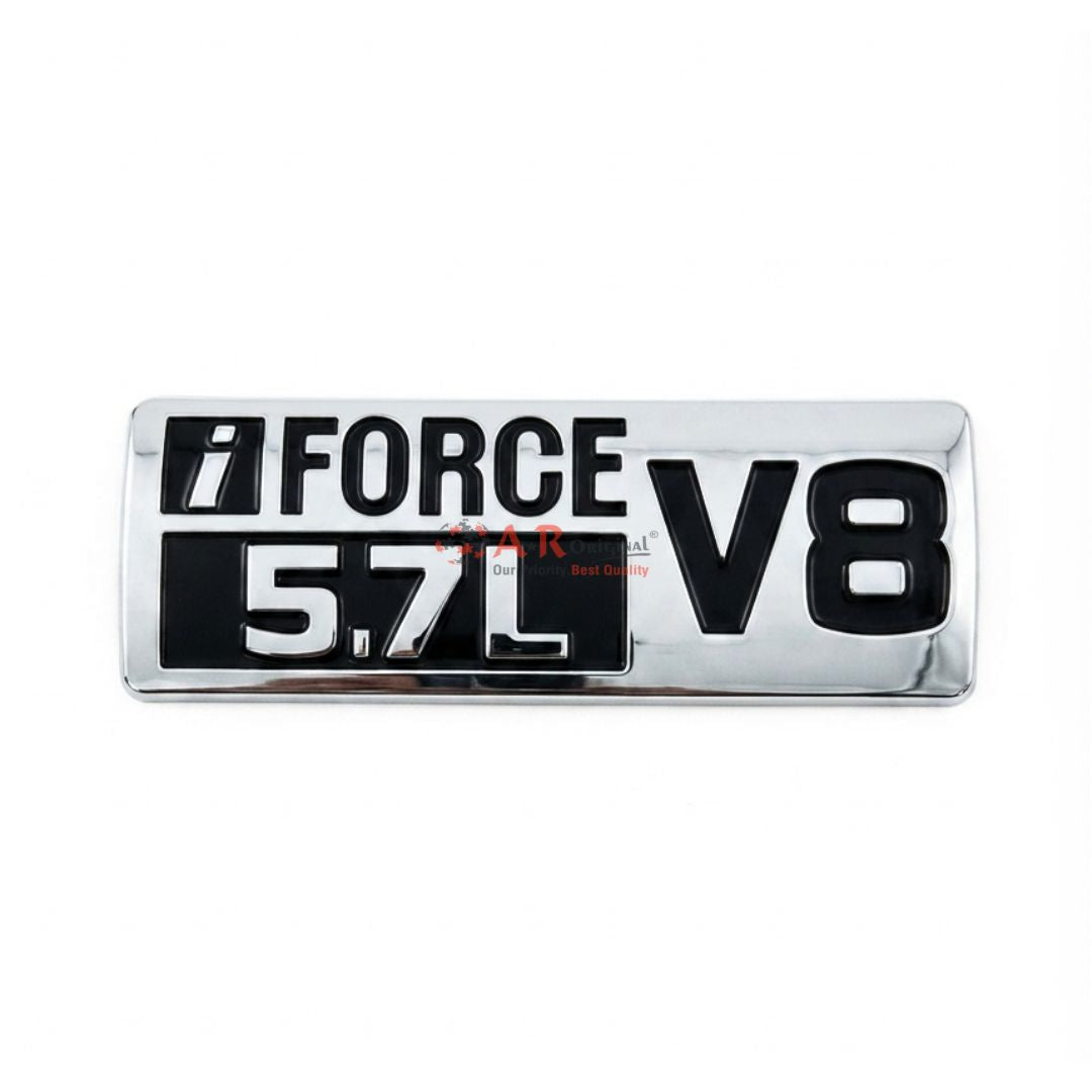 Toyota IFORCE 5.7L V8 Badge Side Black Emblem 6x16.5cm Chrome IP Badge