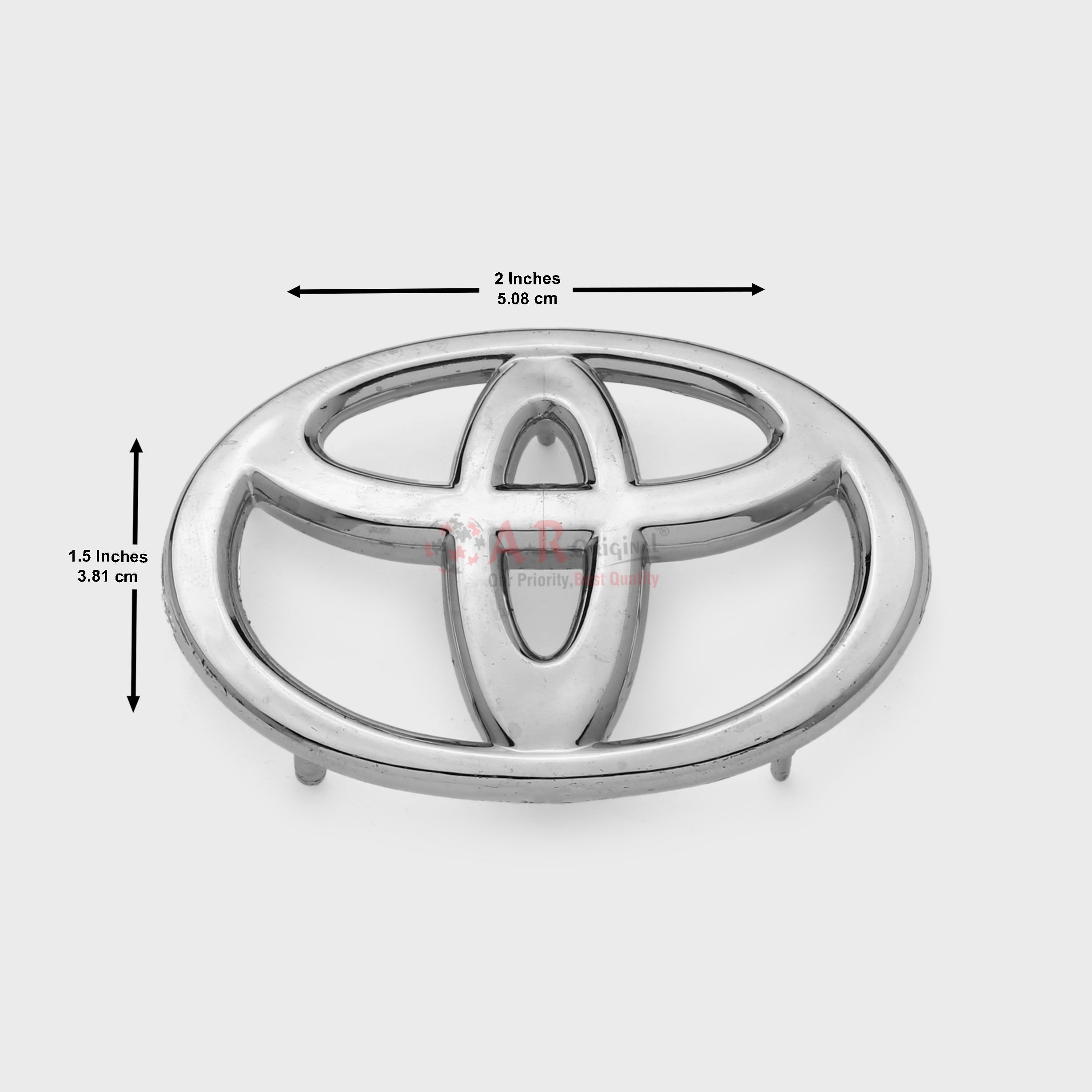 Toyota Logo 1.25x2inch 3x5.5cm Steering Small Pin Logo Genuine Soft Glue LC Badge