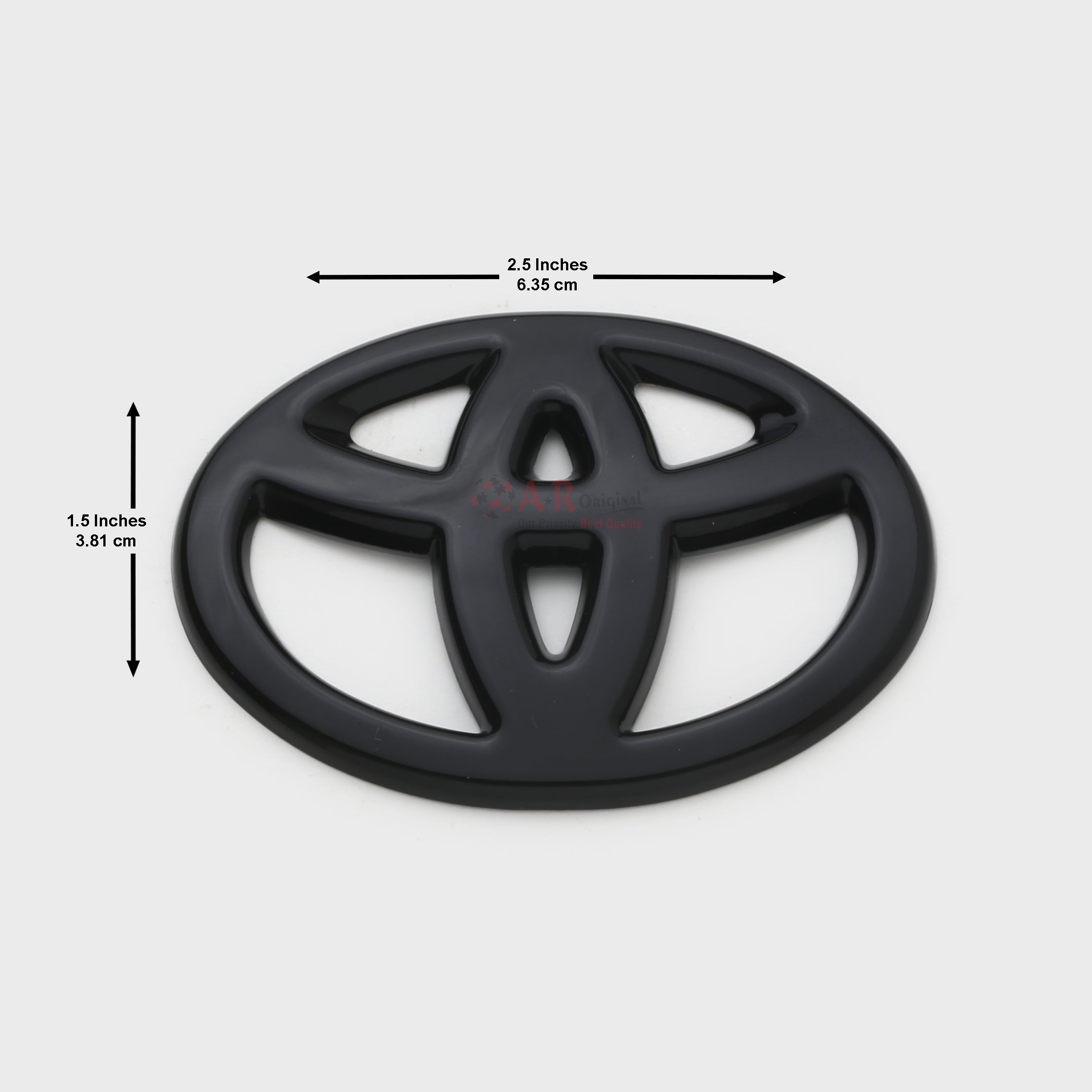 Toyota Logo 1.5x2.5inch-4x6.5cm Steering Size Black IP Badge
