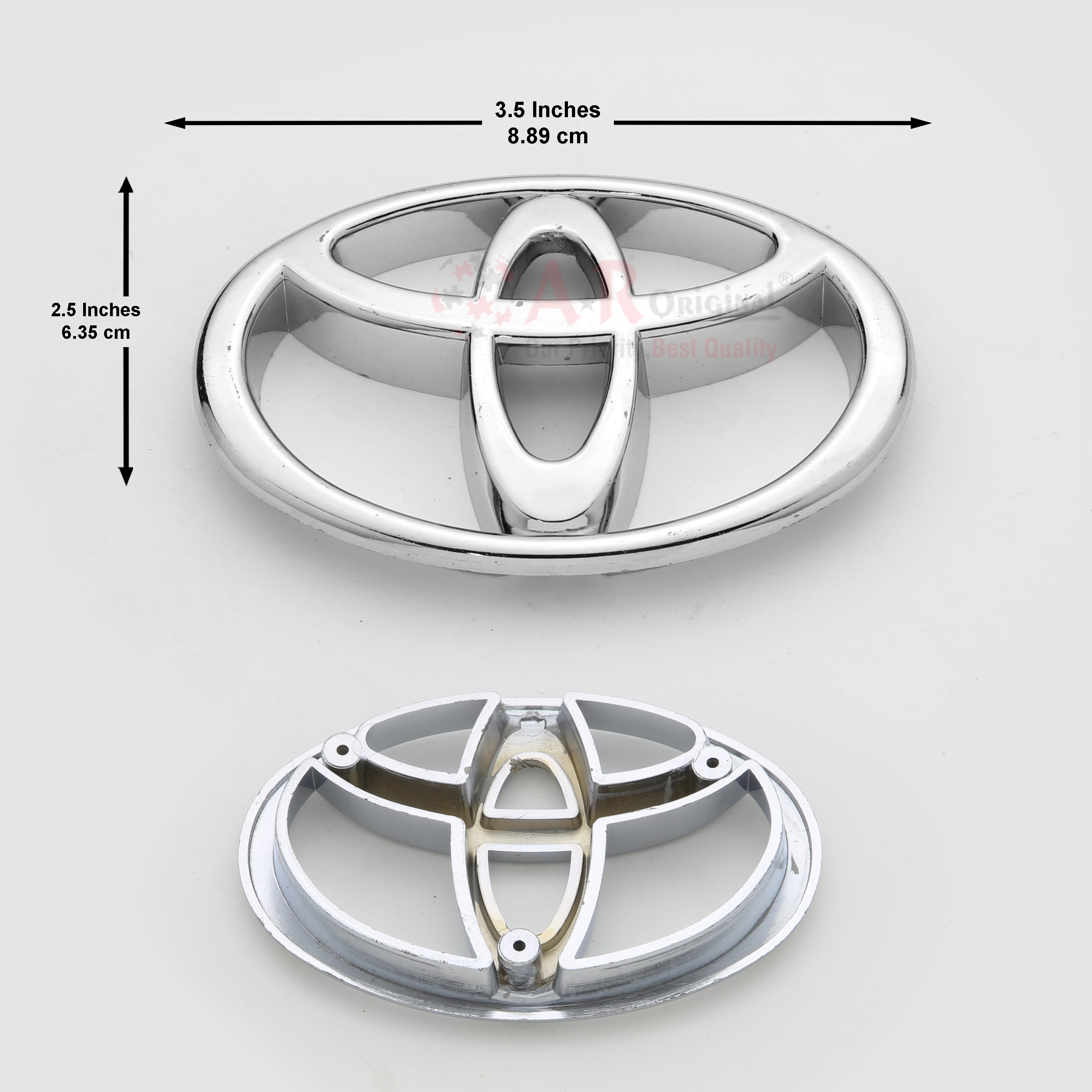 Toyota Logo 2.5x3.5inch-6.5x9cm Hilux Grill 90's Chrome LC Badge